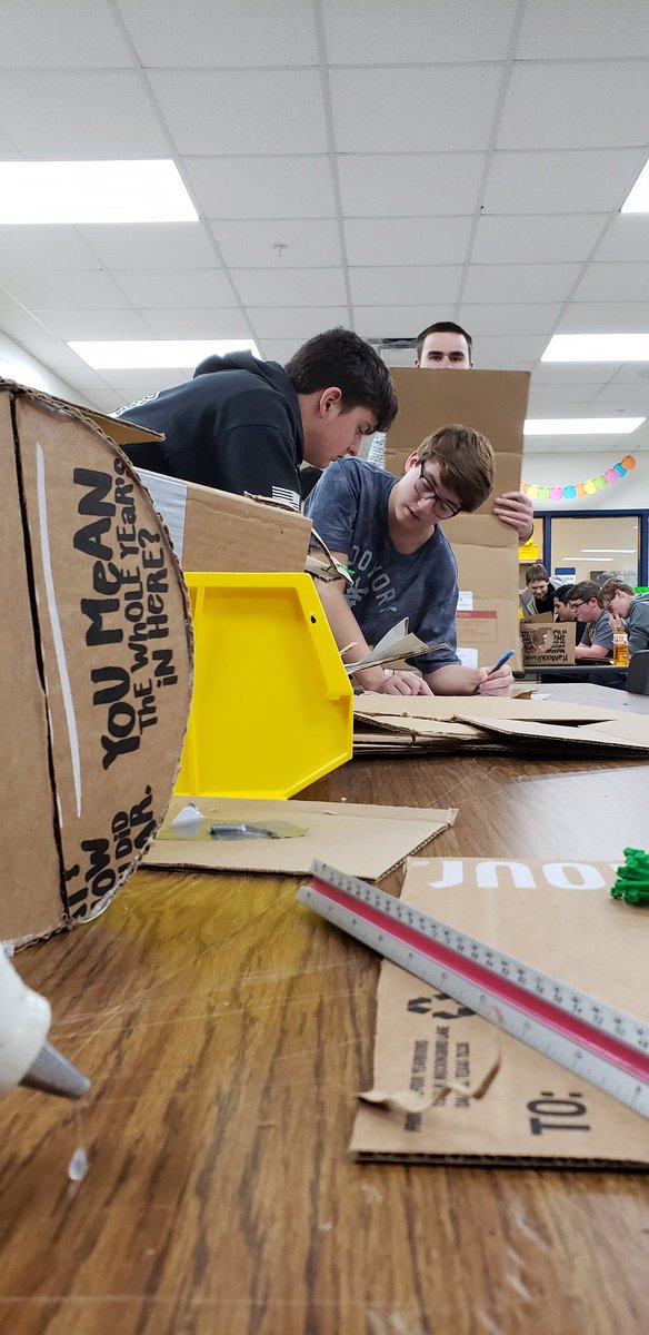BH_Stem's tweet image. Working on cardboard prototypes for @BESTRobotics #currenteventsBESTRobotics #Thanks2BestRobotics 
@barbers_hillhs @BHEagleCTE