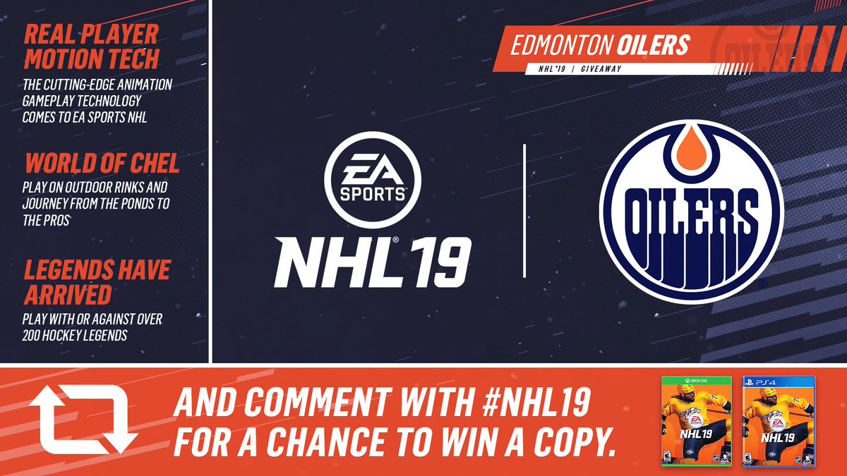 #NHL19 will be available for purchase tomorrow but we're teaming up with <a href="/EASPORTSNHL/">EA SPORTS NHL</a> to give away a few copies to #Oilers fans right now! RT &amp; you're entered to win.