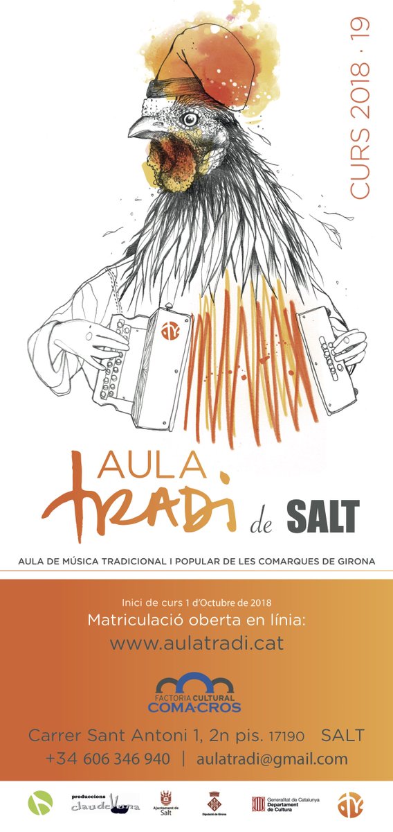 A l’Aulatradi ja tenim llista d’espera pels alumnes de gralla, però encara hi ha algunes places d’acordió diatònic, guitarra/guitarró, flabiol i tamborí o violí. També tenim els conjunts instrumentals en marxa! Podeu fer un cop d’ull al web aulatradi.cat