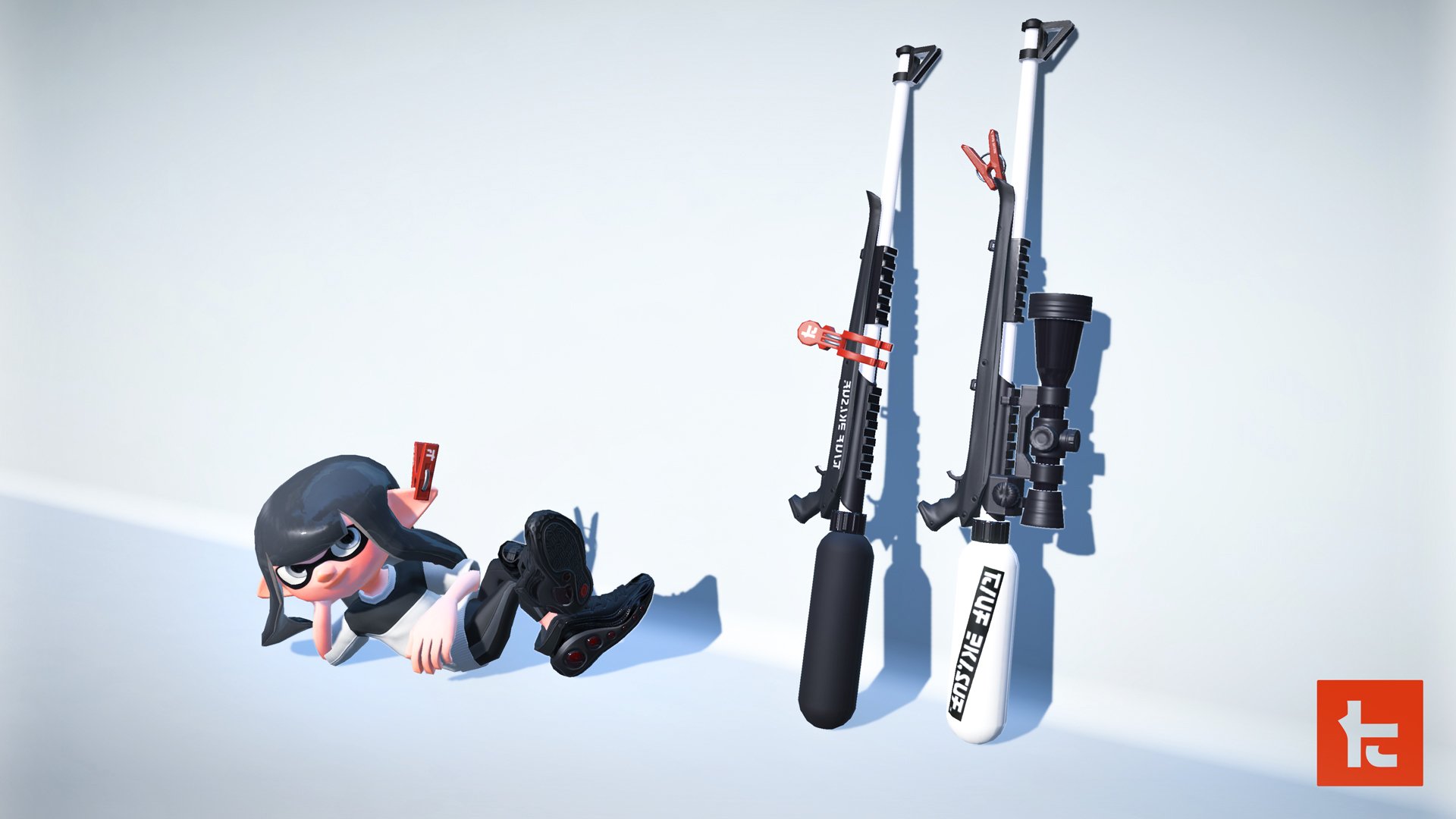 Splatoon スプラトゥーン これは ベッチューコレクション おなじみのブキの サブ スペシャルの構成が変わった 別注品 で ギアブランド タタキケンサキ によるモノトーンの配色と 赤い洗濯バサミが目印だ べッチューコレクション第1弾は