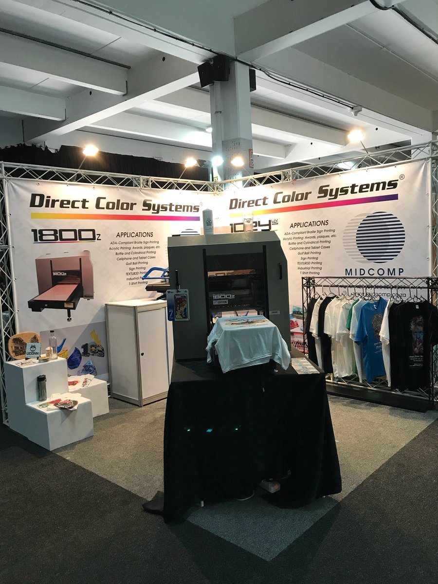 DCS_US's tweet photo. #DTGwithUV is in full swing with @MidcompOfficial (authorized #DCS distributor) at @FESPAAfrica. Check it out at Hall 1, Stand B16).
@fespa #fespaafrica #directcolorsystems https://t.co/DciXKZqgkS