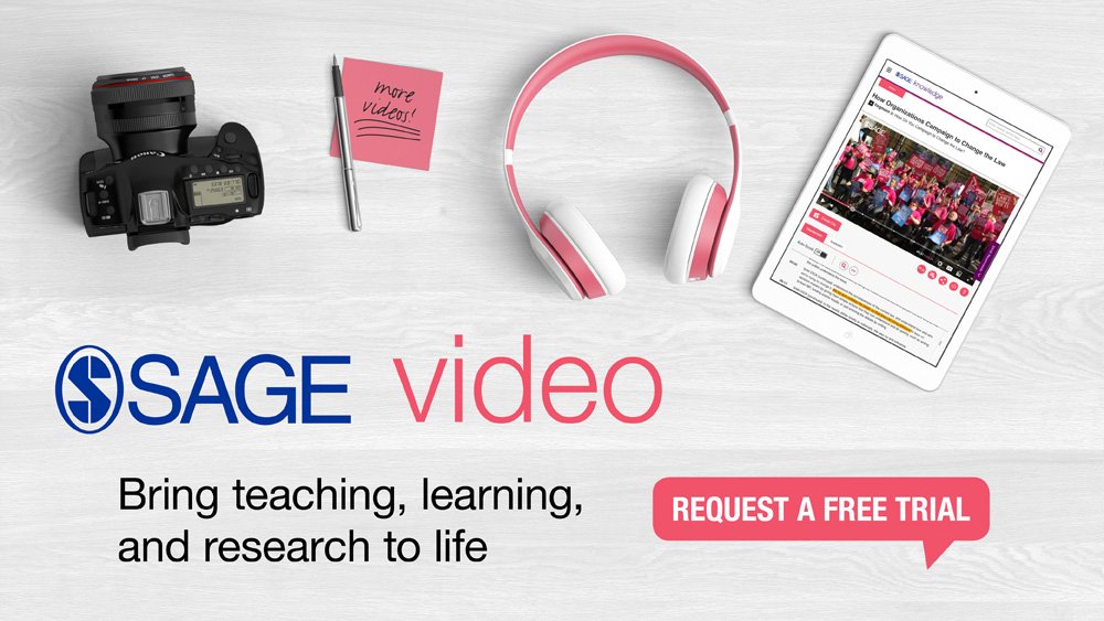 Sage_libraries's tweet image. Free trial alert! 30 days of free access to 1,230+ hours of streaming video across the social sciences featuring leading academics and practitioners. Sign up today! ow.ly/xIAp30lMtV0 #librarychat #librarymedia #edchat
