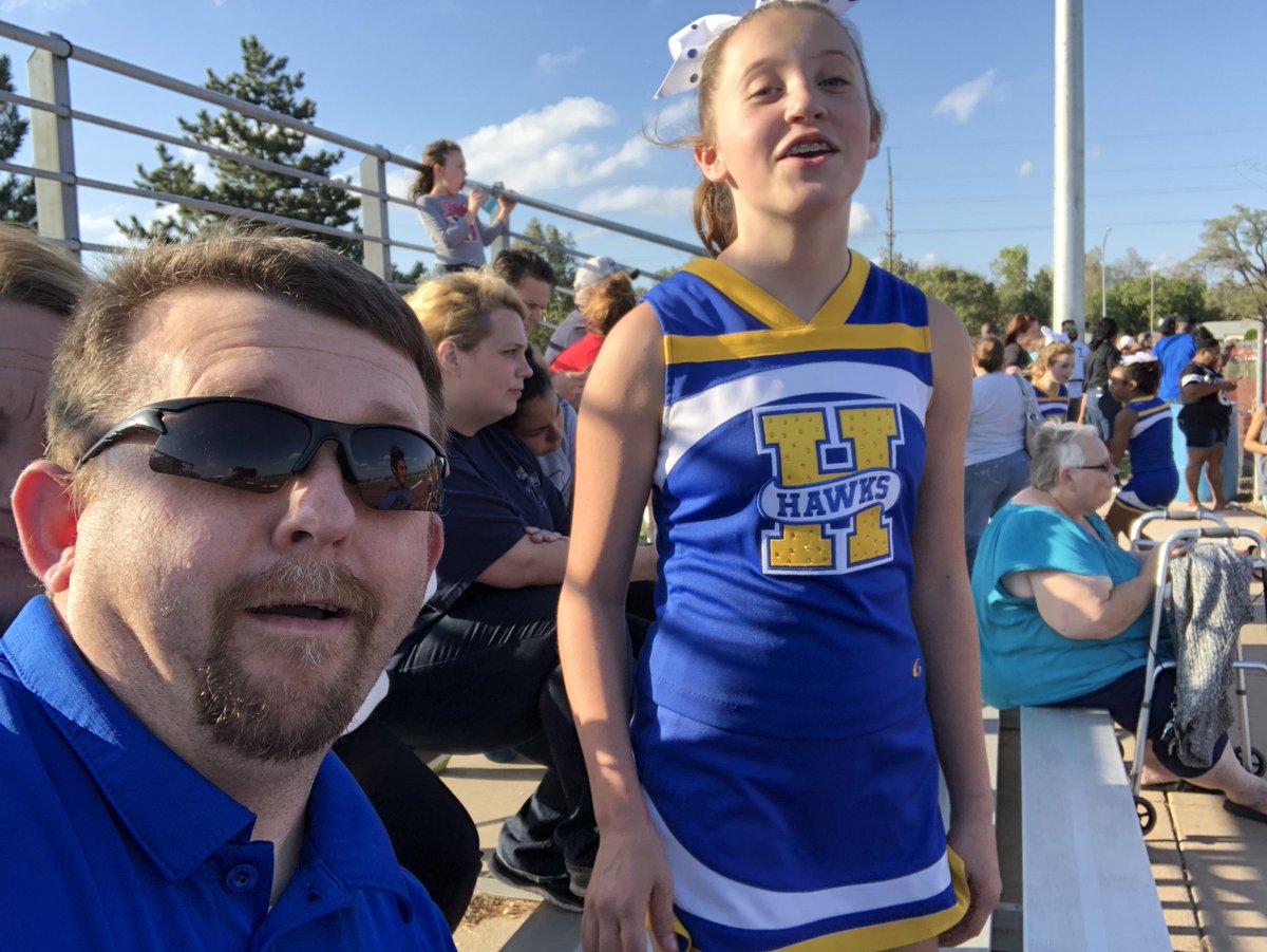 MikeSelf15's tweet photo. “Please no selfies, dad!”  ...I don’t think so. #cheerdad https://t.co/pY9kFJtaou
