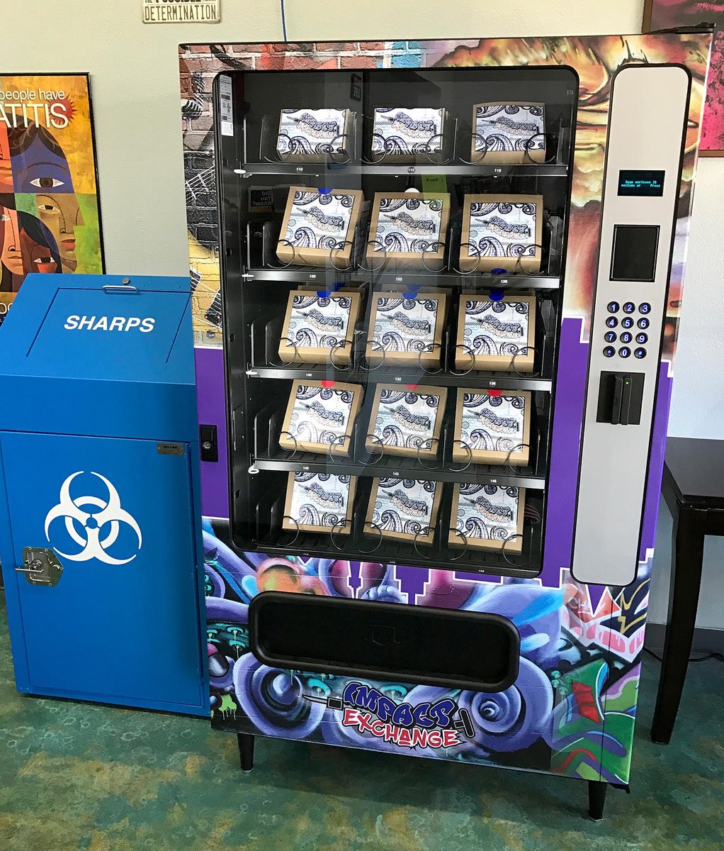 tracbexchange's tweet photo. Hello Las Vegas- Trac-B is now on Twitter! What do we offer?

•Needle-exchange (including the first needle exchange vending machine in the US)
•Naloxone 
•Sexual health (testing, condoms, pregnancy tests)
•Services for sex workers (bad-date list, events) #sexwork https://t.co/rDY8fjWpE7