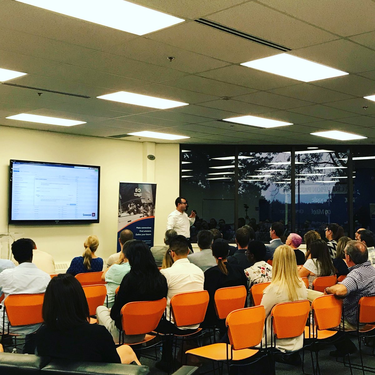 We are hosting <a href="/EOOttawa/">EO Ottawa Chapter</a> here at #LSPARK tonight. 🚀

What a great turnout they have to hear @dsteel 🙌 Love seeing <a href="/HolaKarla/">Karla Briones</a> and <a href="/govindh/">Govindh Jayaraman</a>, too — two incredible #Ottawa entrepreneurs. If you aren’t connected with them, you should be! 👌

Cc <a href="/EntrepreneurOrg/">Entrepreneurs' Organization (EO)</a> #EONation #EO