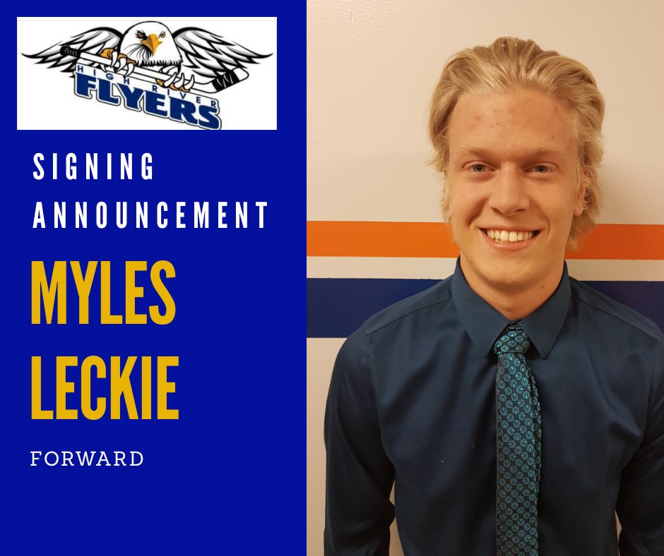 HRFlyers's tweet photo. SIGNING ANNOUNCEMENT 
2018/19 Season

MYLES LECKIE (F)

Welcome to the High River Flyers, Myles!!!

.
.
.

#HRFlyers #goflyersgo #foreveraflyer #HJHL #hockeyalberta #FlyersBuzz #flyersbuzz #juniorhockey https://t.co/q7a6ABHyQs