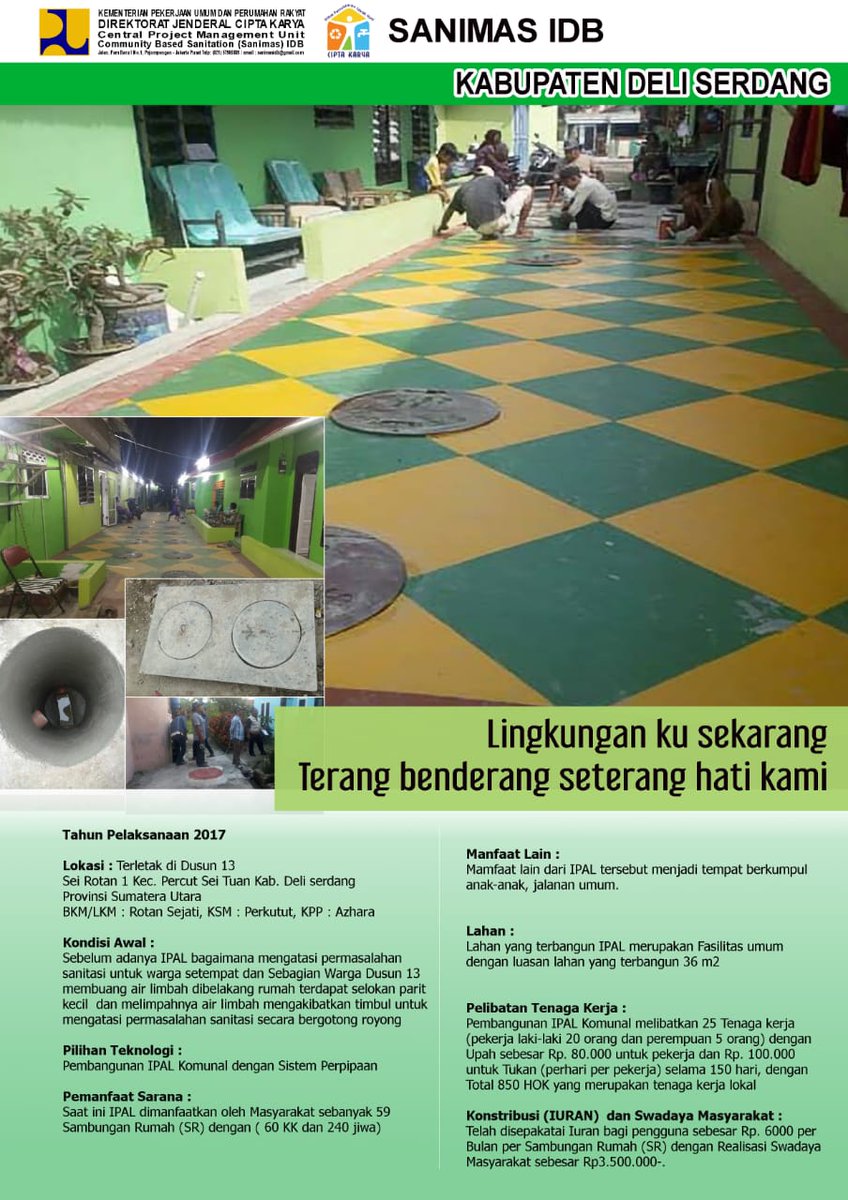 pegiat_sanitasi's tweet photo. Dimanapun bisa dibangun IPAL. Jalanan jd cantik dn menarik dengan adanya IPAL Komunal. Warga pun bangga punya IPAL yg keren dn mengurangi kekumuhan.
@humaspolres2 
@pemprovsu 
@pariwisataSUMUT 
#SanimasIDB
#Sanimas2017
#IPALKomunal
#SanitasiMasyarakat
#DeliSerdang
#jumatberkah https://t.co/MiL7TYo7gt