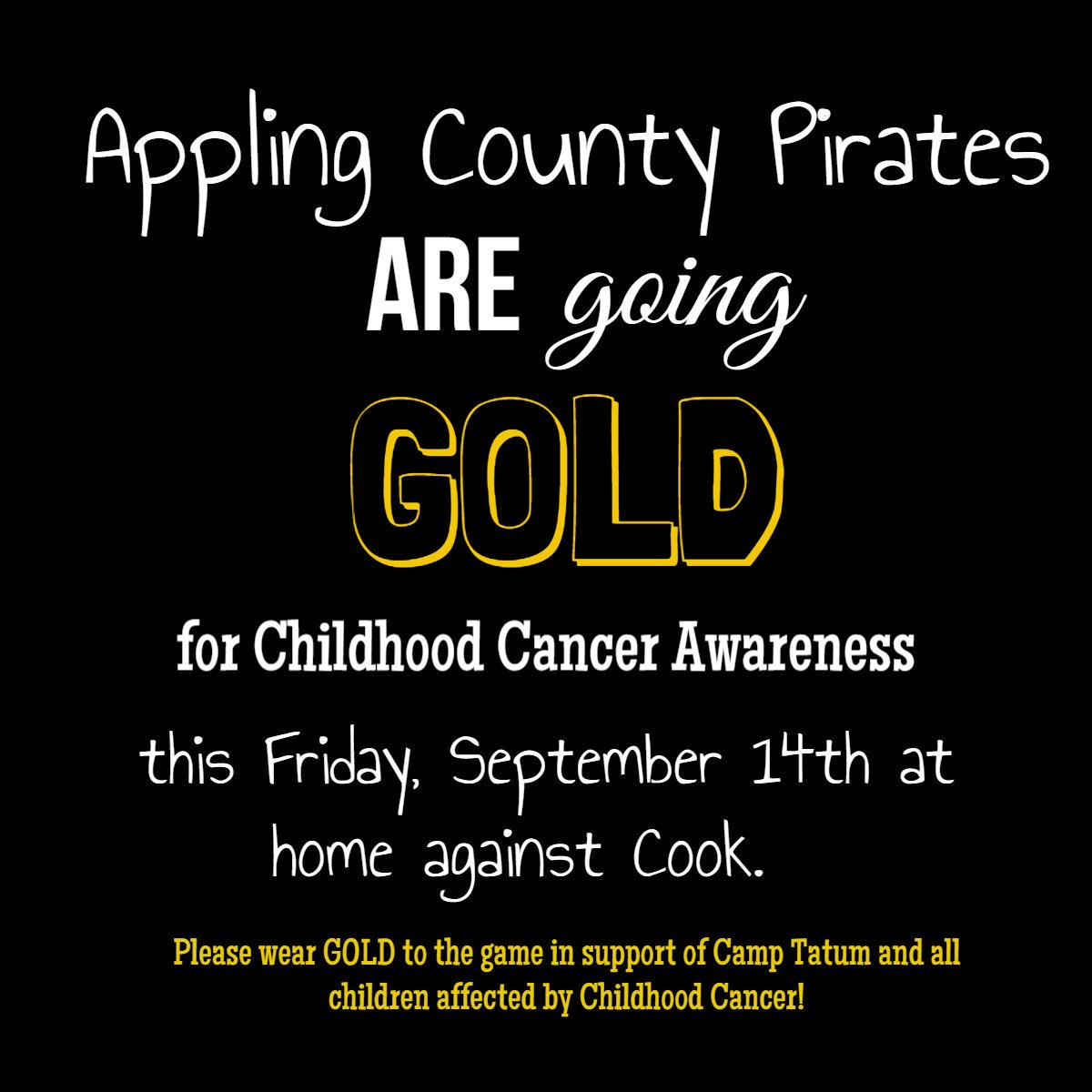 ACStudentCo's tweet image. #GOGOLD #ChildhoodCancerAwarenessMonth