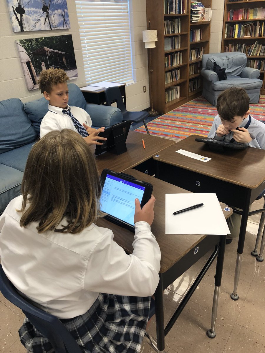 smurphy726's tweet photo. Students in 5th grade @FRApanthers #designthinking course use @msonenote #classnotebooks on @appleipad to work collaboratively during redesign of chairs for @TheSimpsons ❤️
#empathy
#ThoughtfulThursday
#awesomestudents
#lovethem! https://t.co/tOBfvOT9r3