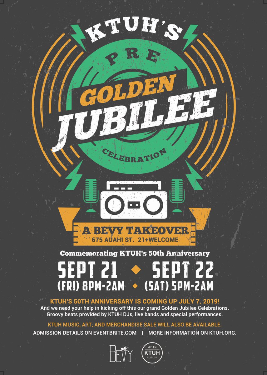 The Station That Loves You turns 50 next year! Join our DJs at <a href="/bevyhi/">Bevy</a> on September 21 &amp; 22 for an early celebration, with live performances by Common Dandies, Ragamuffs and Earl Grey 🍾