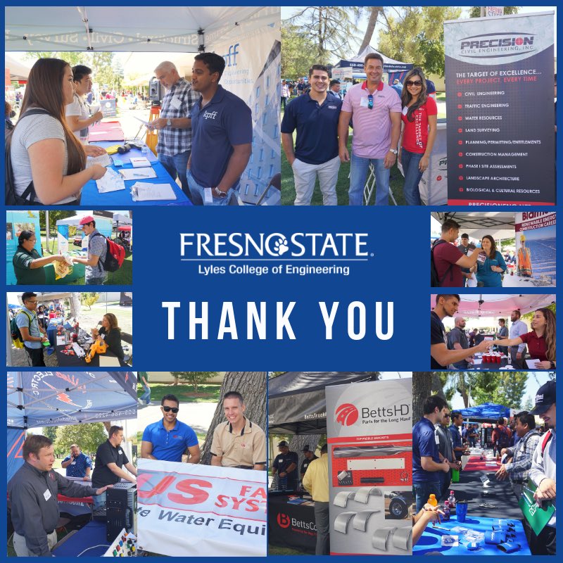 FresnoStateLCOE's tweet photo. From our students, faculty and staff - Thank You Industry Partners. We appreciate you and all your efforts to make our Industry Expo &amp; Welcome Back BBQ a huge success! https://t.co/PjDTBDrsI7