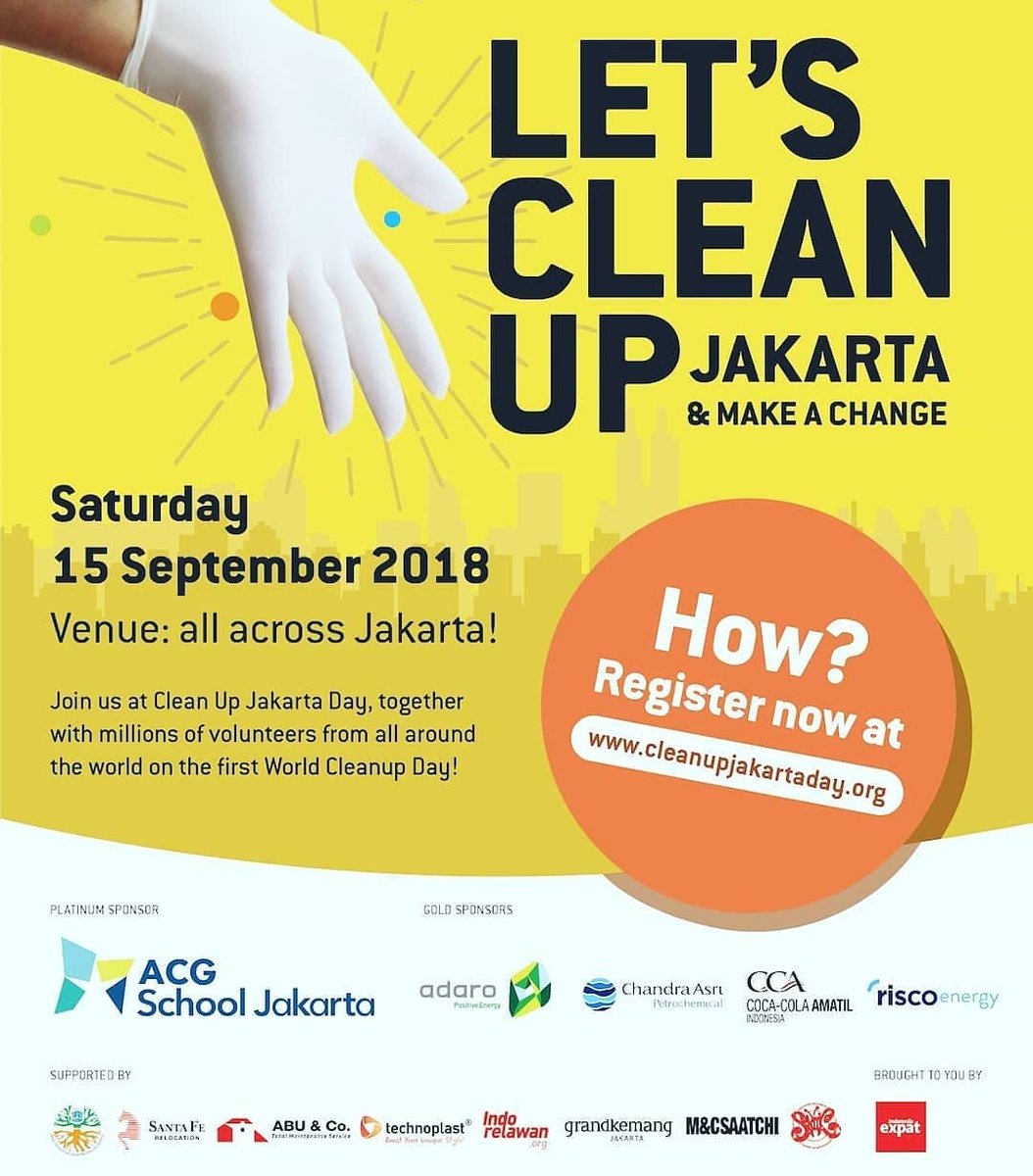 slankdotcom's tweet photo. Ayo ikut bergotong royong bersama jutaan relawan dari seluruh dunia dalam kegiatan Clean Up Jakarta Day 2018 hari Sabtu, 15 September 2018 di 100 titik di Jakarta
Info & registrasi, klik https://t.co/JZqqWrnGqh
#cleanuphero
#cleanupjakartaday
#cleanupjakartaday2018 https://t.co/q66ZLWz5my