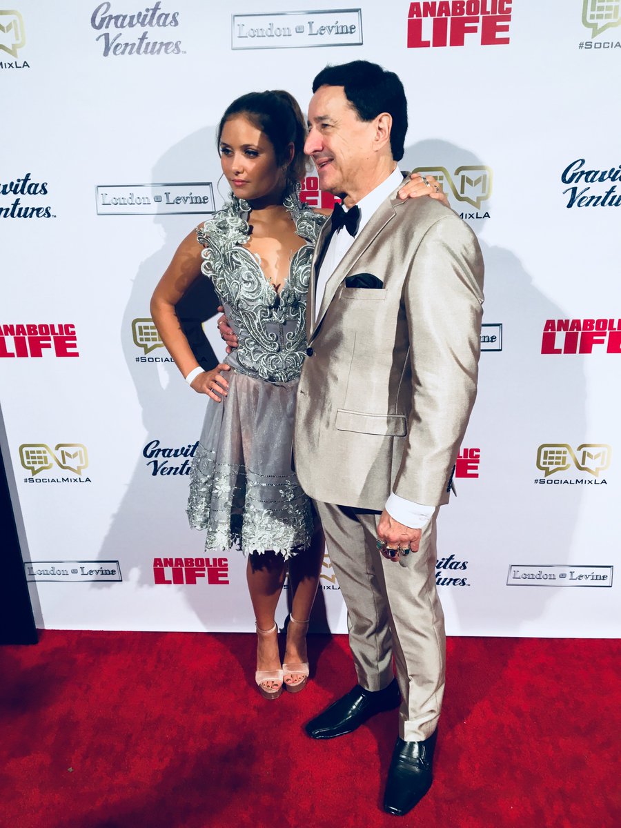 Executive Music Producer, Perris Alexander with actress and singer, Em Hoggett at the London Levine Pictures release party for 'Anabolic Life' in Beverly Hills.