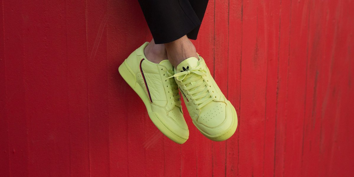 adidas continental 80 frozen yellow & scarlet