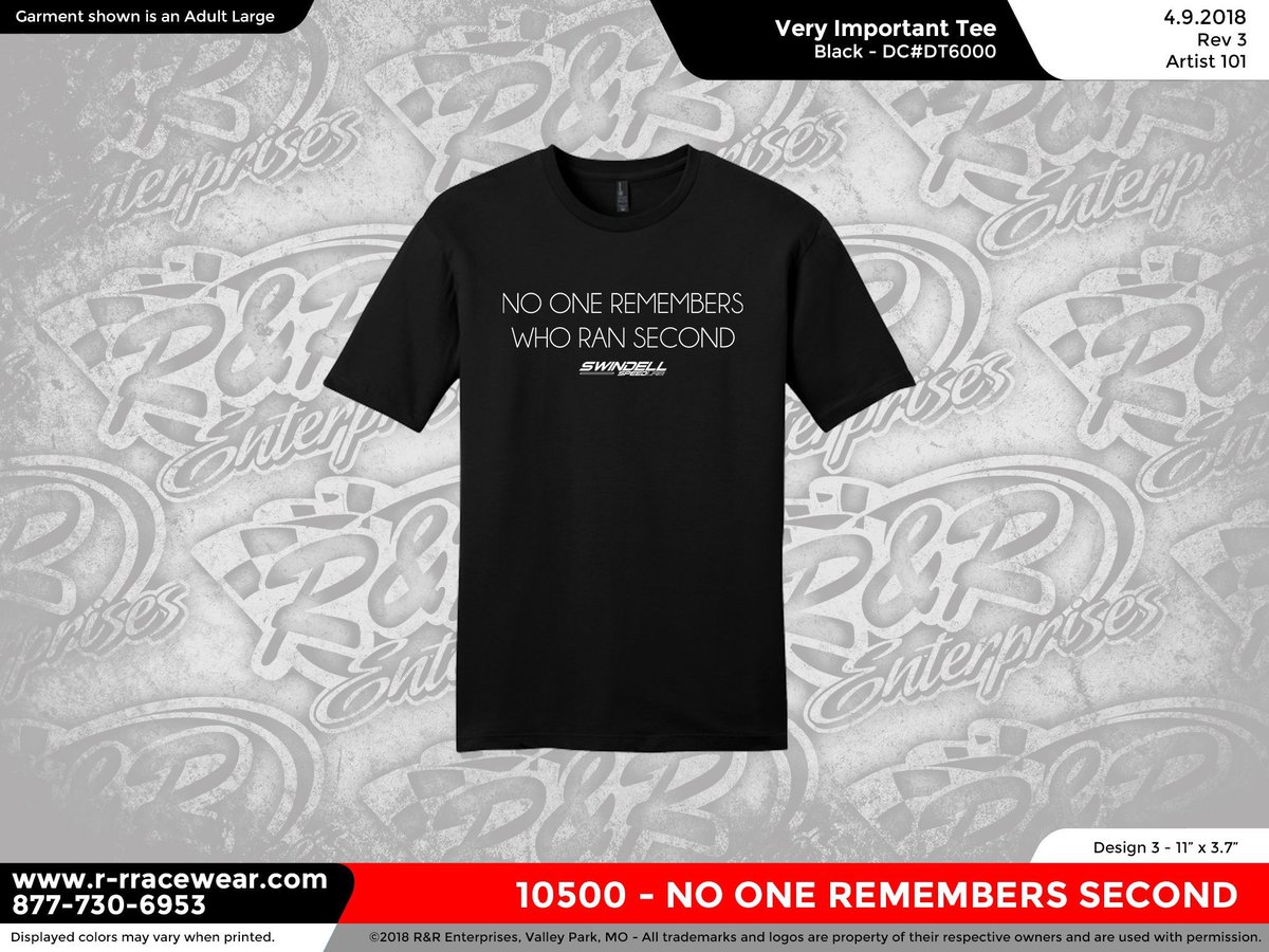 JoSwindell's tweet photo. Okay y’all. Big RESTOCK and I apologize for all the tweets but.....

“No one remembers who ran second” tees and both colors and all sizes of “Racetrack and Chill” ARE BACK. 

Use code FREESHIP at check out at https://t.co/hCXyGrXgKv https://t.co/6ttEJ5cUv9