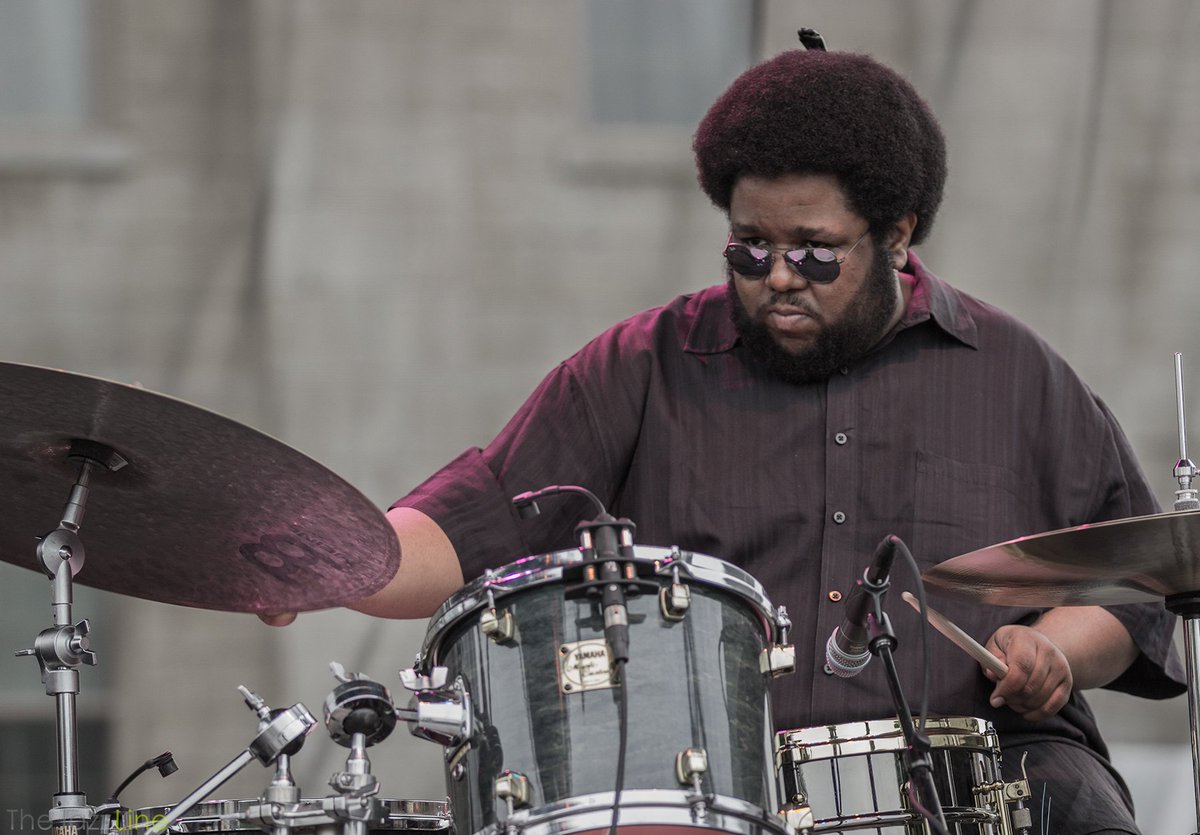 Afro, check.
Fist comb, check. 
Aviators, check.
I guess it's official. @TyshawnSorey is the coolest drummer alive.