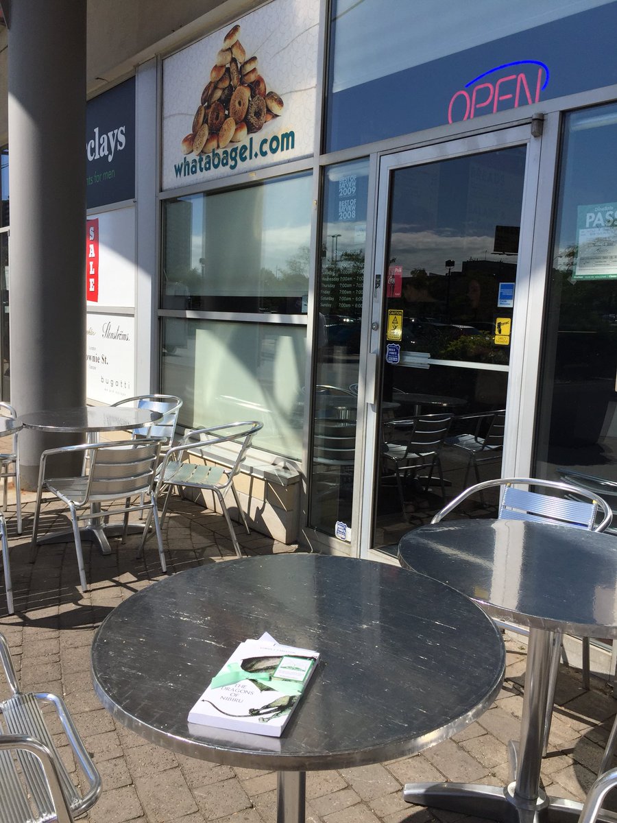 BookFairies_TO's tweet photo. This signed copies of Canadian author, Lorna J. Carleton’s The Dragons of Nibiru 🐉 was left for one lucky person on the patio outside the York Mills What A Bagel this afternoon!
#ibelieveinbookfairies
#thedragonsofnibiru #dragonsofnibiru #fantasybooks https://t.co/MribZgCS4t