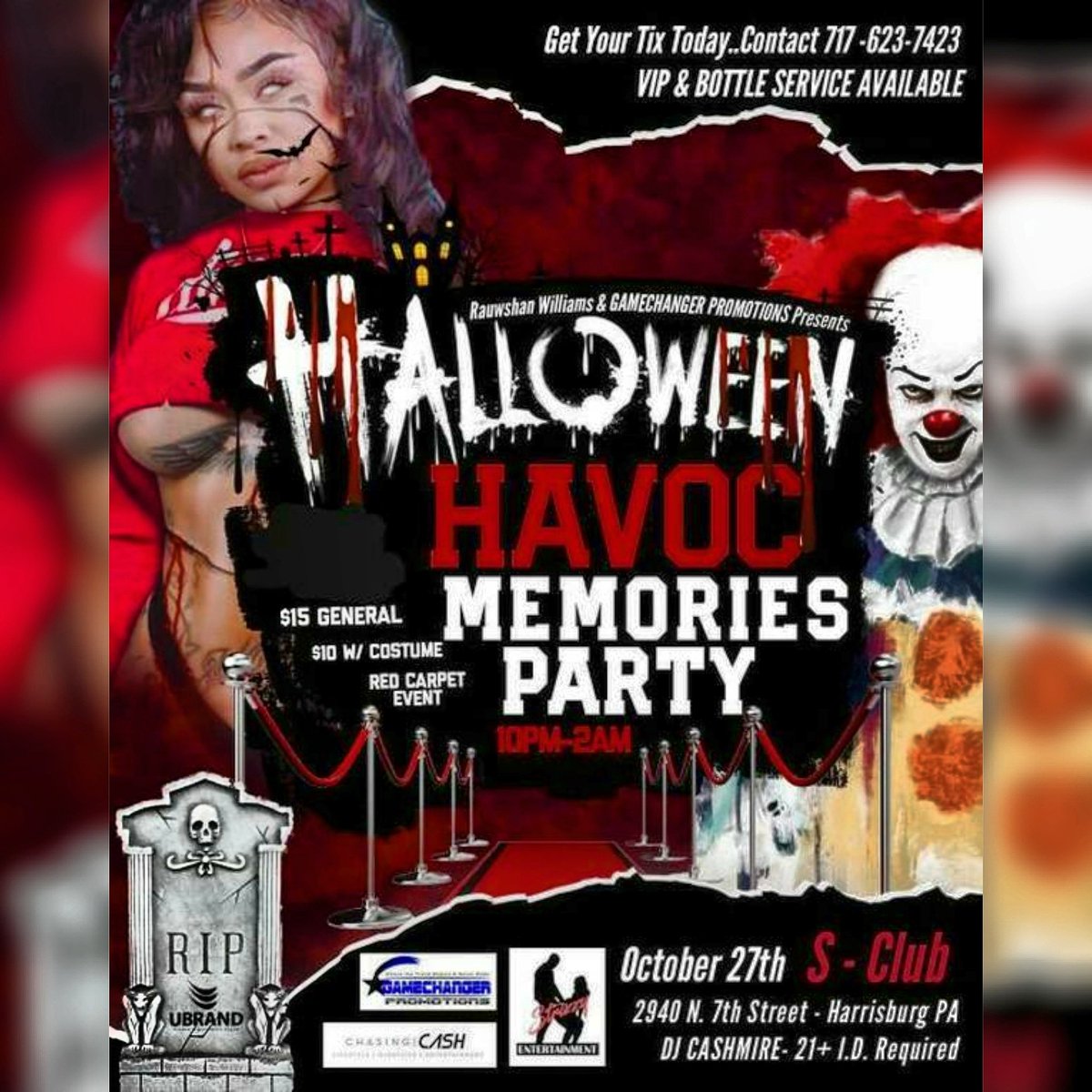 Gamechanger717's tweet image. 43 days away...Halloween Havoc Memories Party brought to you by Raushan Williams &amp;amp; GAMECHANGER PROMOTIONS

#GAMECHANGIN #HALLOWEENHAVOC
#MEMORIESPARTY