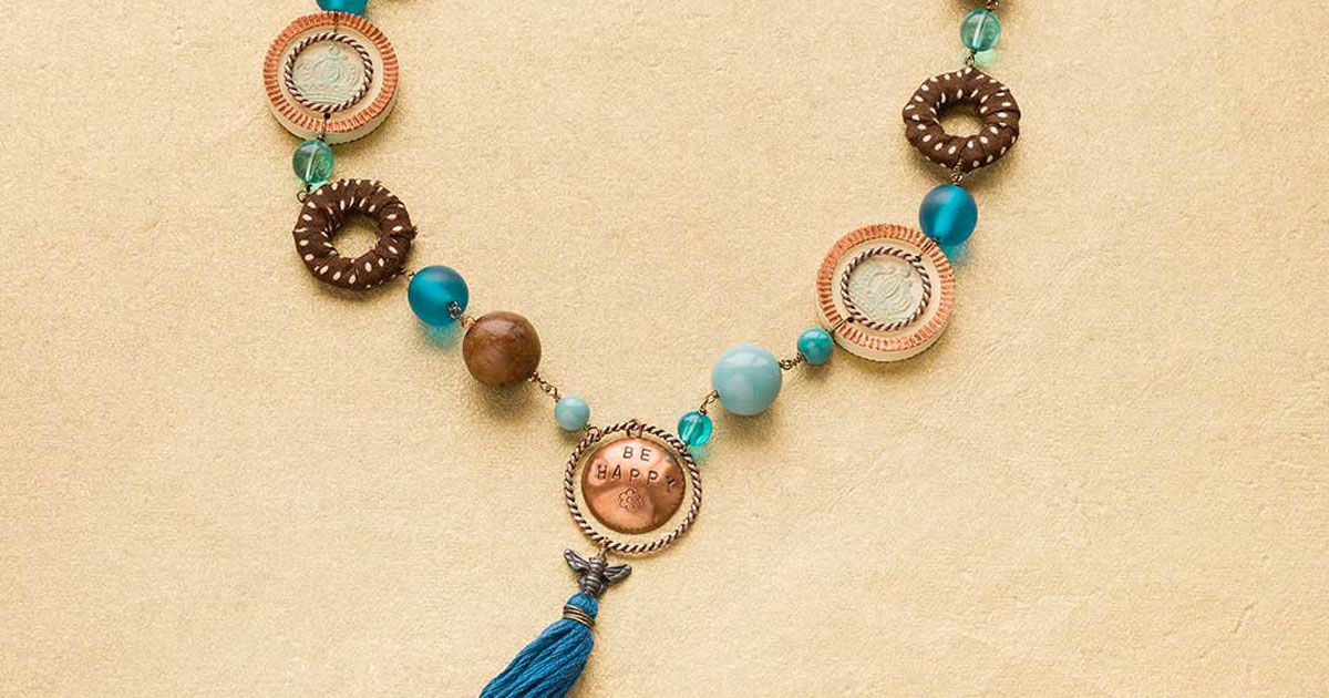 MixedMediaCPS's tweet photo. Checkers + nail polish + rubber washers = the joys of #mixedmedia! You never know what finds you'll fit into your #mixedmediajewelry. In this free tutorial, learn to upcycle supplies, distress, make a tassel, wire wrapping, and #metalstamping! https://t.co/vsss1dxzGv https://t.co/YKqZLGvCjA