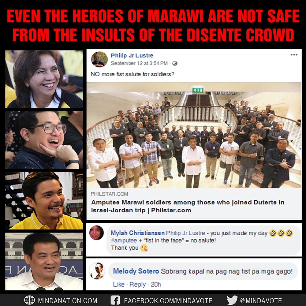 datudimantag's tweet photo. Ganito kung bastusin ng mga dilawan ang mga sakripisyo ng sundalong pinoy para sa bayan. (c) MindaVote @sh3ysh3y @ilda_talk @7silentmajority @magister_ella @sassanpot @zenszei @carlo1em https://t.co/n7WXp0Dnw2