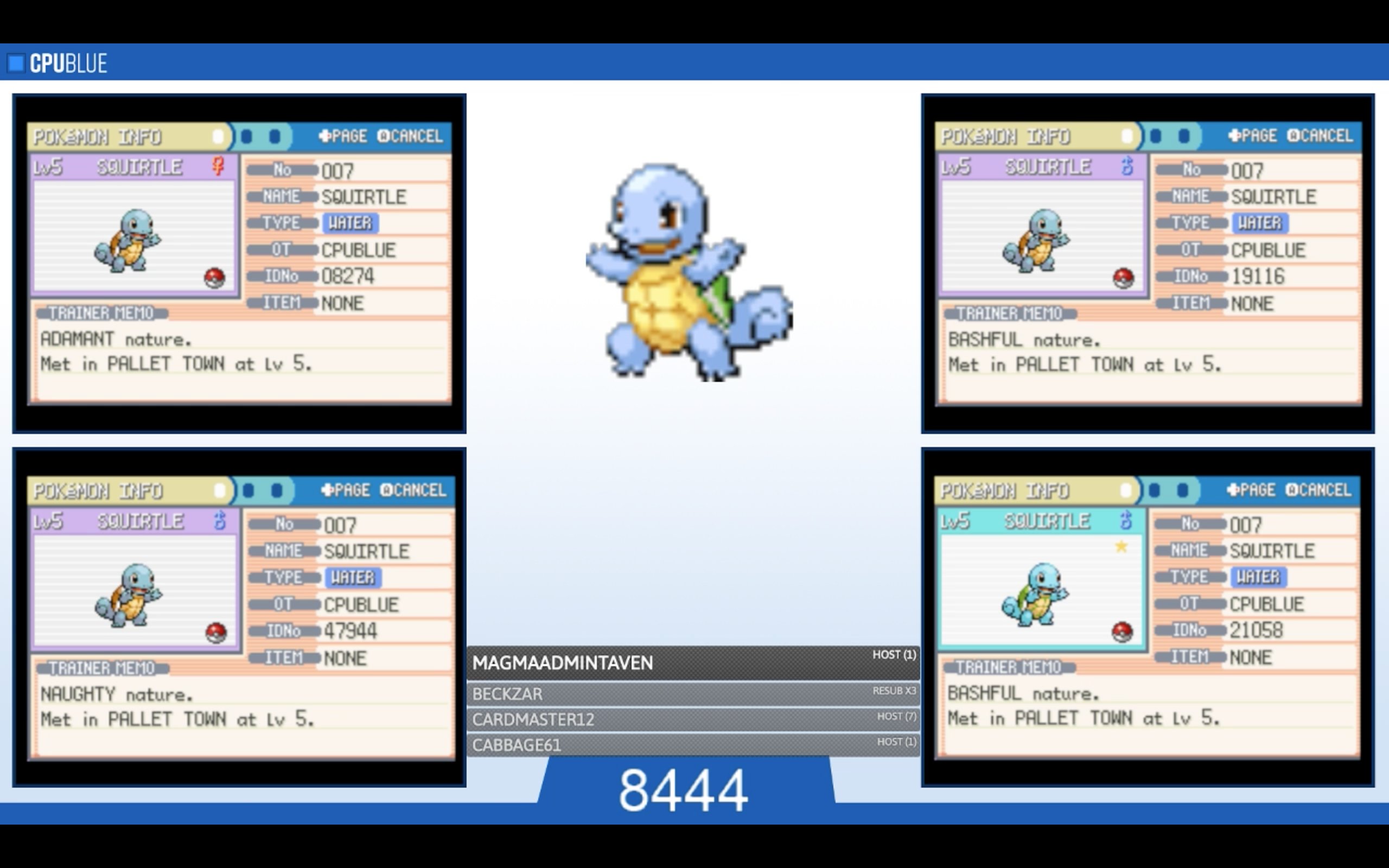 cpublue on X: Shiny Squirtle after 8444 SRs on Fire Red. It appeared on  the new capture card as well. Going to move on to Bulbasaur to complete the  trio!  /