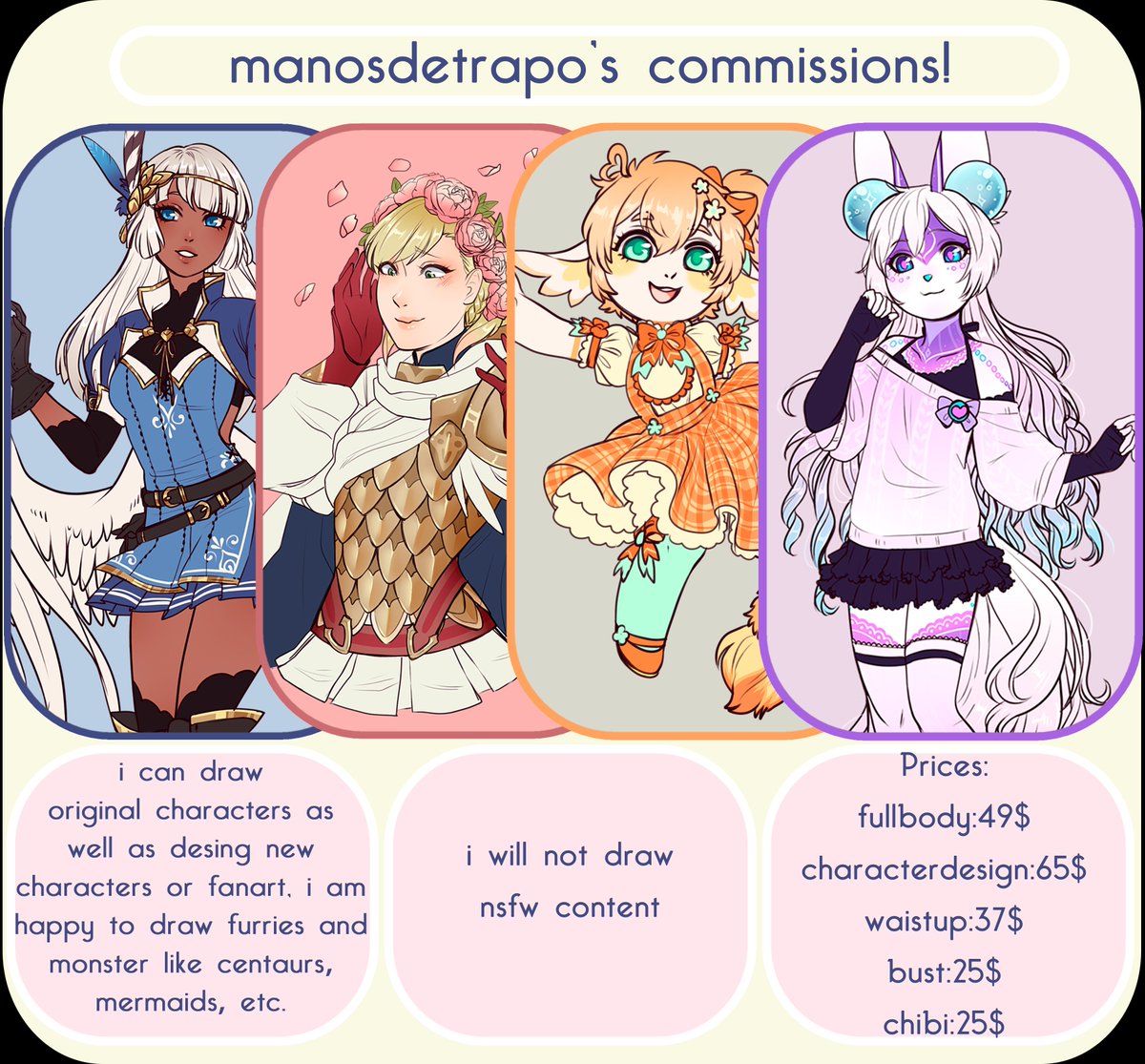 Manos (@manononos) on Twitter photo im in need of commissions again ahah qwq
yo can contact me on my email:
manosdetrapo994@gmail.com
or any of my websites:
furaffinity.net/user/manosdetr… …
deviantart.com/manosu
manonosdetrapo.weebly.com im in need of commissions again ahah qwq
yo can contact me on my email:
manosdetrapo994@gmail.com
or any of my websites:
furaffinity.net/user/manosdetr… …
deviantart.com/manosu
manonosdetrapo.weebly.com