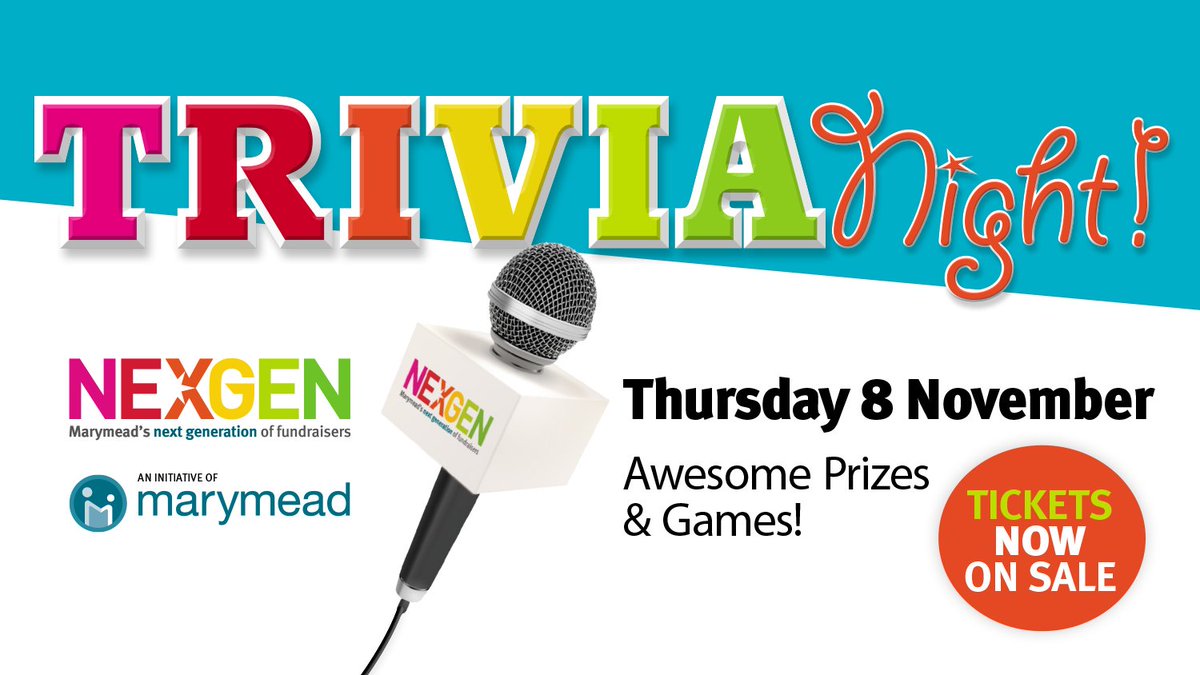Gather a group of friends and come along for a fun evening of Trivia, games &amp; your chance to win some great prizes!! Funds raised from the event will go towards building a therapeutic playground for children and families at Marymead’s site. Purchase online today!