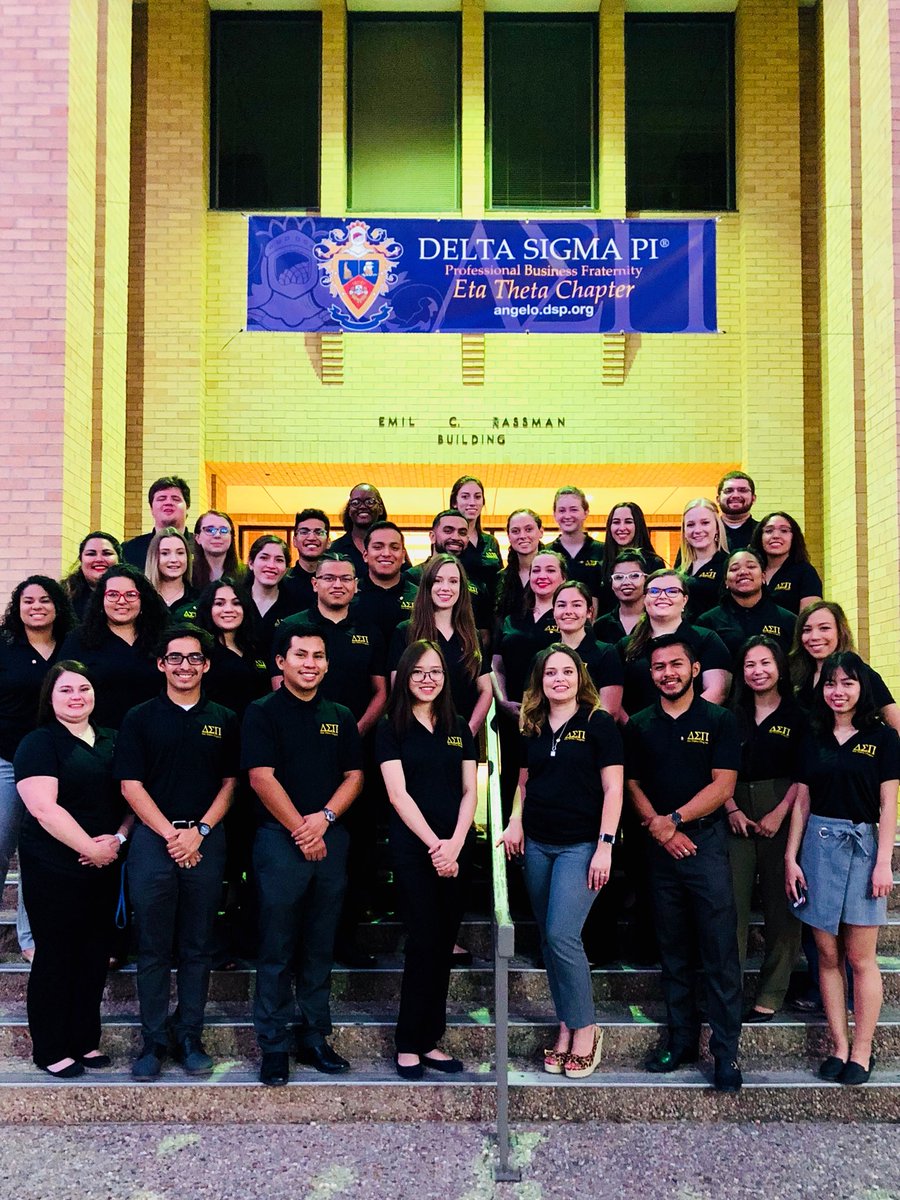dspetatheta's tweet image. The Deltasigs absolutely love our new banner! A huge thanks goes out to Clifton T. Jones, the Dean of the Norris-Vincent College of Business, for giving us this awesome sign. #PTBAD #ETATHETA #oneShirtOneHeartbeat #angelostate #angeloBIZ