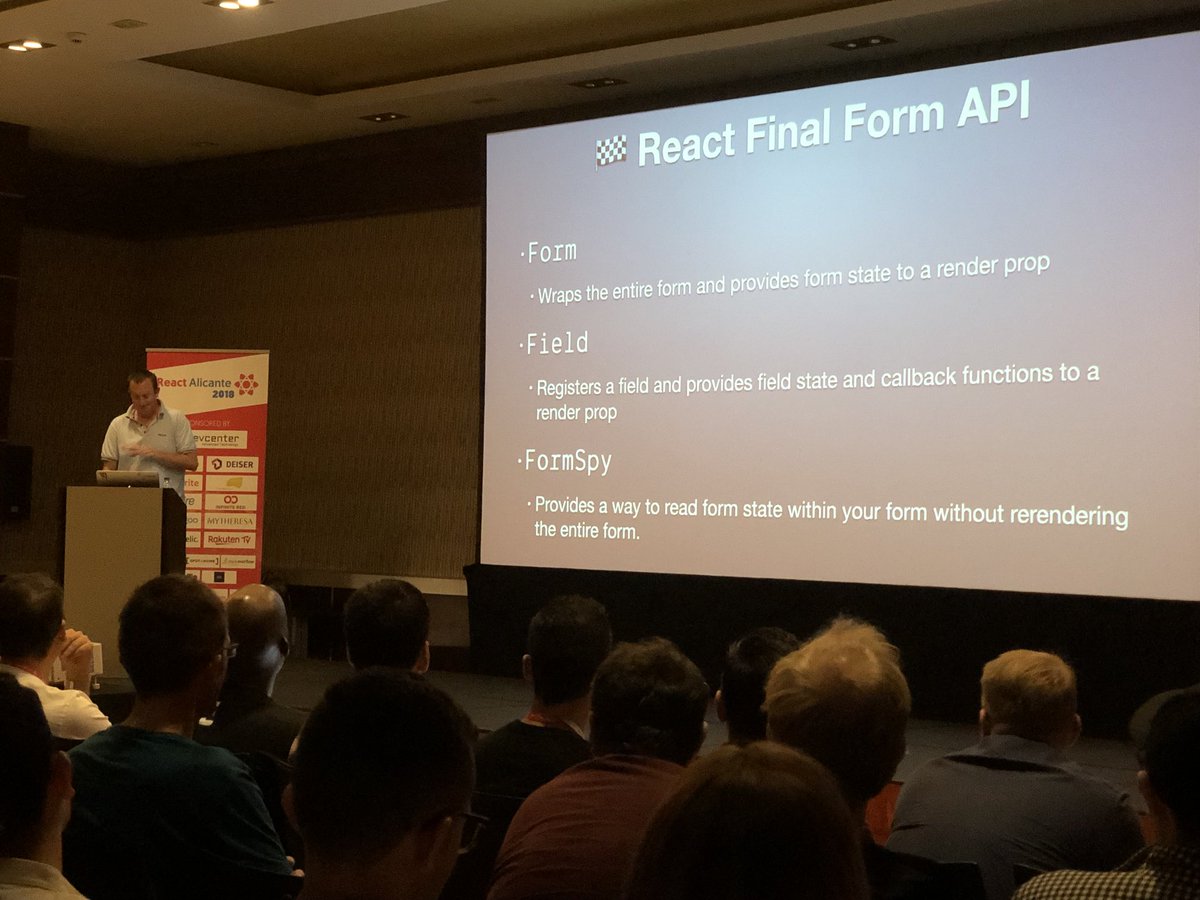 Gala_Calero's tweet image. Interesting explanation of Next Generation Forms with #ReactFinalForm. Seems to be a good library, It could be a good solution, for tricky situations. #ReactAlicante