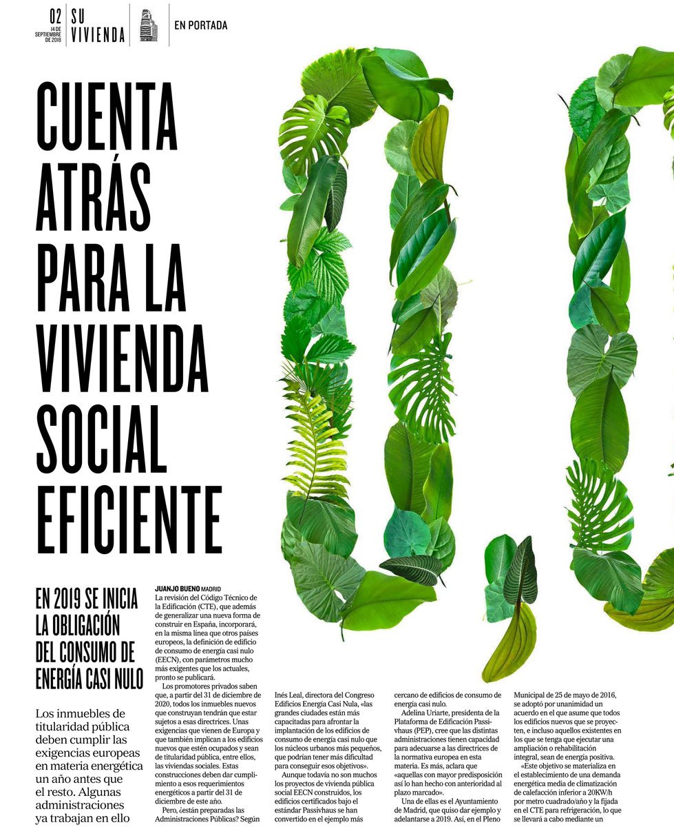 LealInes's tweet photo. Gracias @Su_Vivienda @elmundoes por siempre abordar de forma seria el tema de los #EdificiosConsumoEnergíaCasiNulo Toda difusión es poca ahora que nos acercamos a su implantación generalizada en España 👏👏👏Un placer permitirme aportar mi experiencia!!! https://t.co/Aslt21HFU6 https://t.co/oCBjmjlnwB