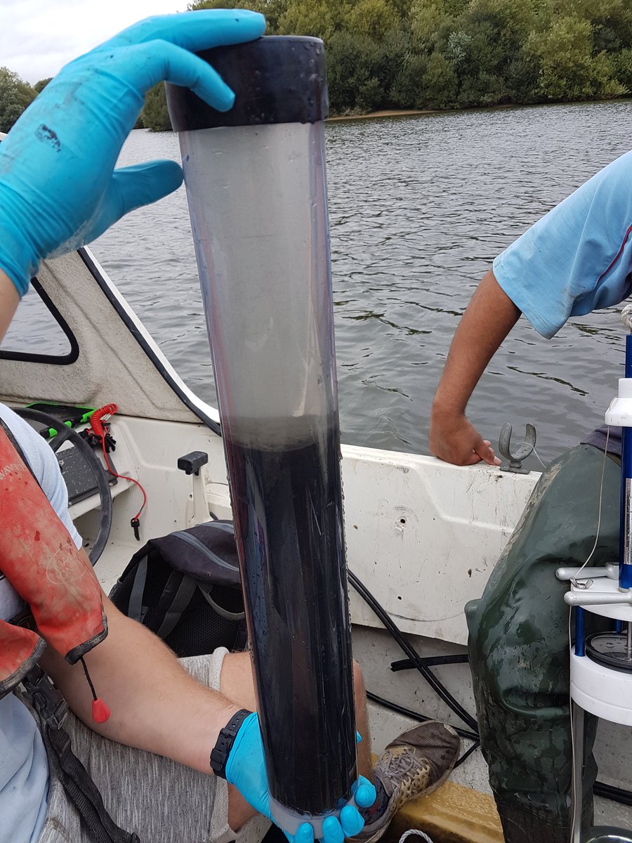 oceangirlri's tweet photo. So excited! First week of our new sediment study is complete. Look at that gorgeous core. Special thanks to @BenjaminArche15 and John Green #ecology #PhDlife https://t.co/hFWb3GHVbt