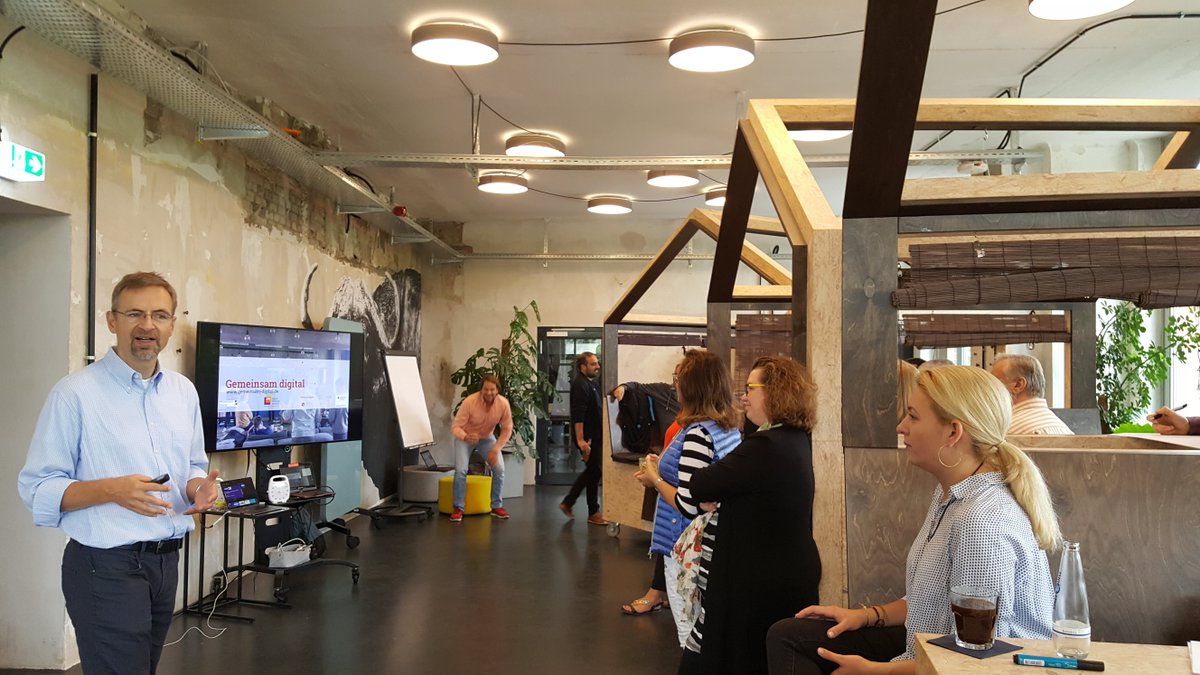 DigitalZBerlin's tweet photo. Heute startet der erste #Workshop unserer sechsteiligen Workshopreihe "Geschäftsmodell 4.0" in den Räumlichkeiten der @FactoryBerlin

Danke an @NUMA_Berlin @HPI_DE  @Adspert_ und @JScharfschwerdt #Mittelstand #Digitalisierung #Geschäftsmodell #disruption https://t.co/vV6H3ZbpR1