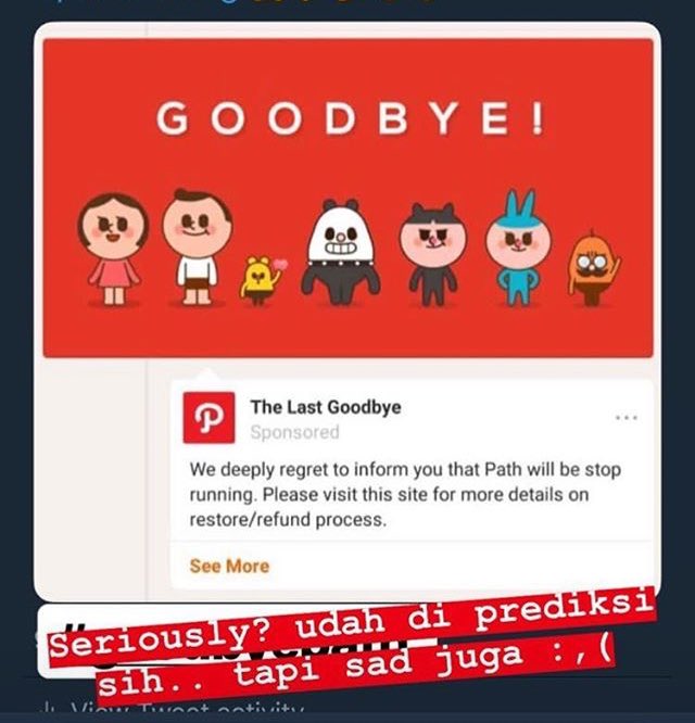 Pengumuman Path ditutup.
