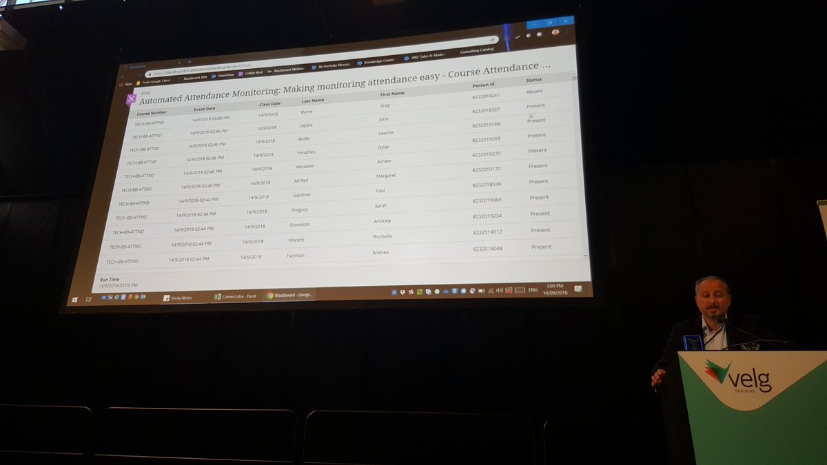 Geoff_Barbaro's tweet photo. Now Armand from @BlackboardAPAC is taking us thru the reporting capabilities of their system #2018NVC https://t.co/ujOuPtVUjN