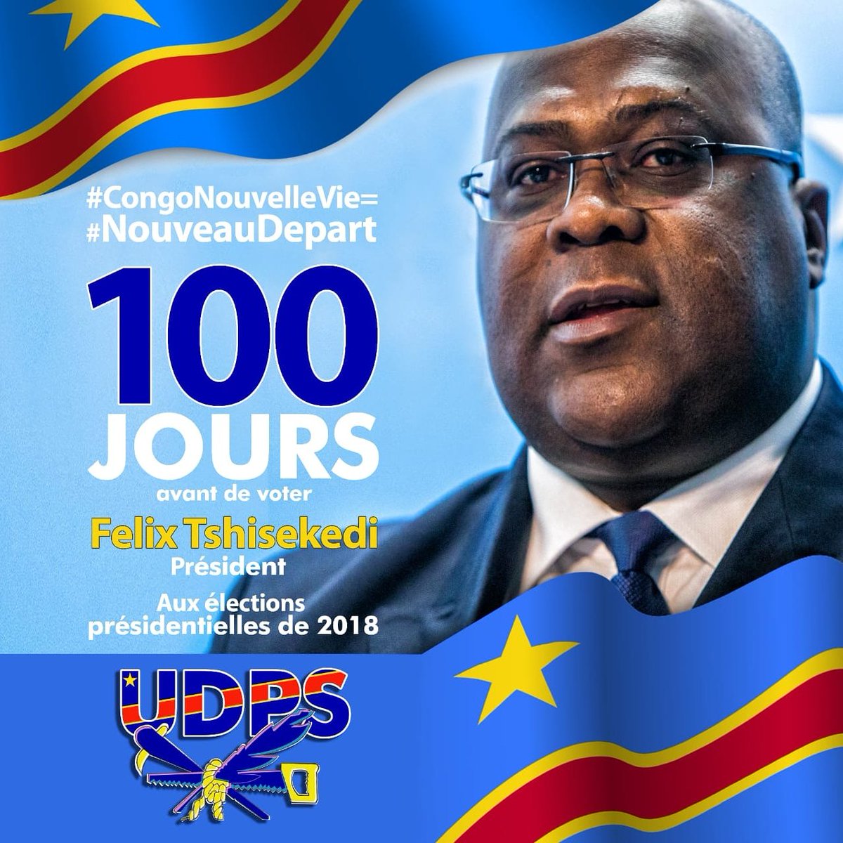 100 days to go until the DRC elections! Please share this message to call for a free, fair, democratic and safe election:
#CongoNouvelleVie
#nouveaudepart
#felixtshisekedi
#100jours
#rdc #drc #udps #congo #congolese #free #fair #election #election2018
#president #africa