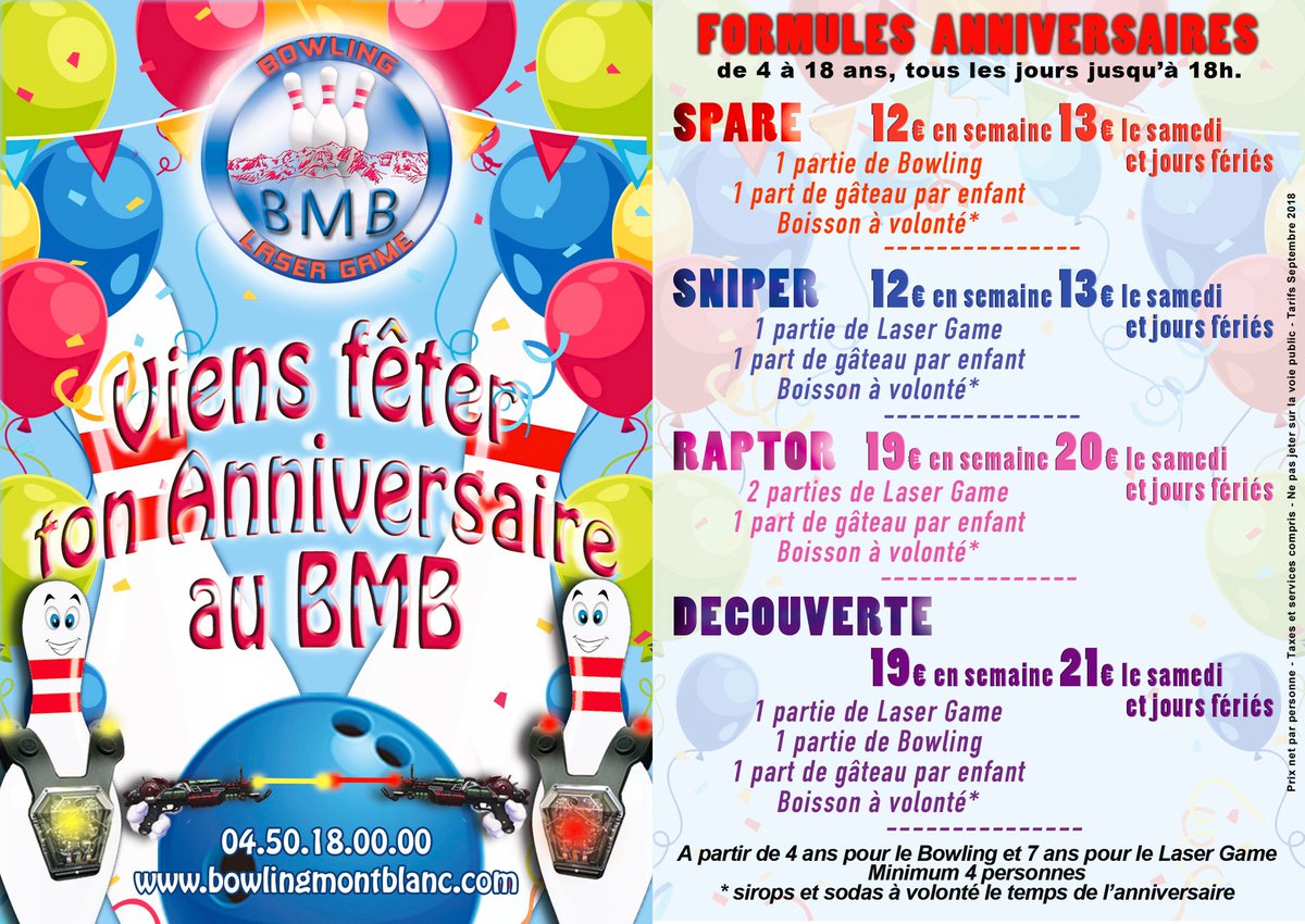 BMBsallanches's tweet photo. Nouvelles formules Anniversaires #bmbfun#enfantsparty https://t.co/1fy0VLbECZ