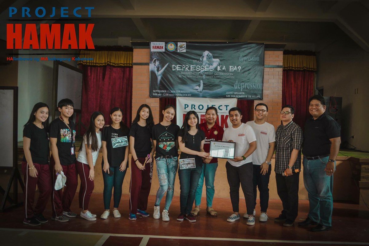 ProjectHAMAK's tweet photo. Thank you New Prodon Academy of Valenzuela and Npav Student Council. Hoping for more soon! Let us fight #Depression together as one 🤝 https://t.co/RTuQczKptb