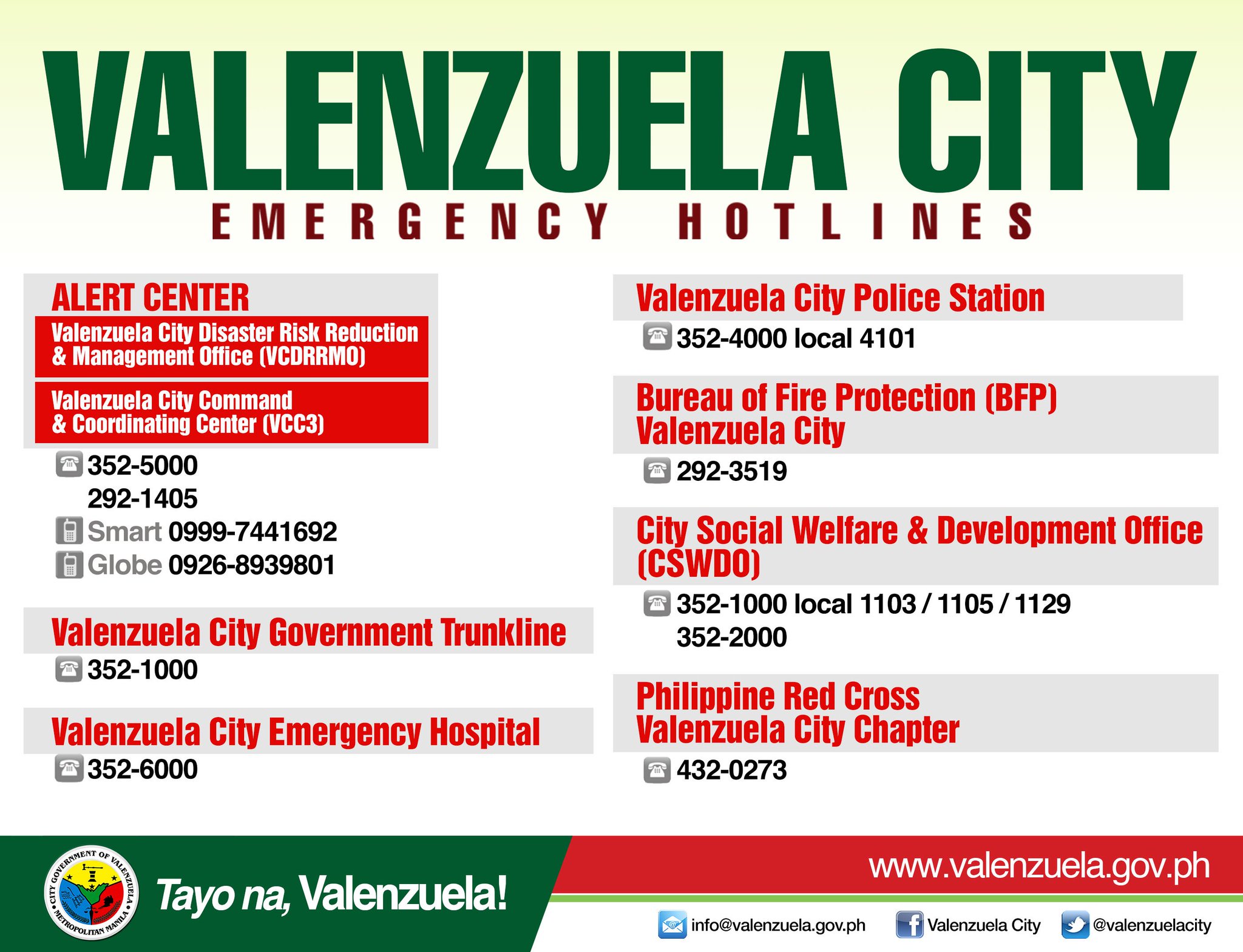 valenzuelacity on Twitter "Valenzuelanos, please save these numbers on