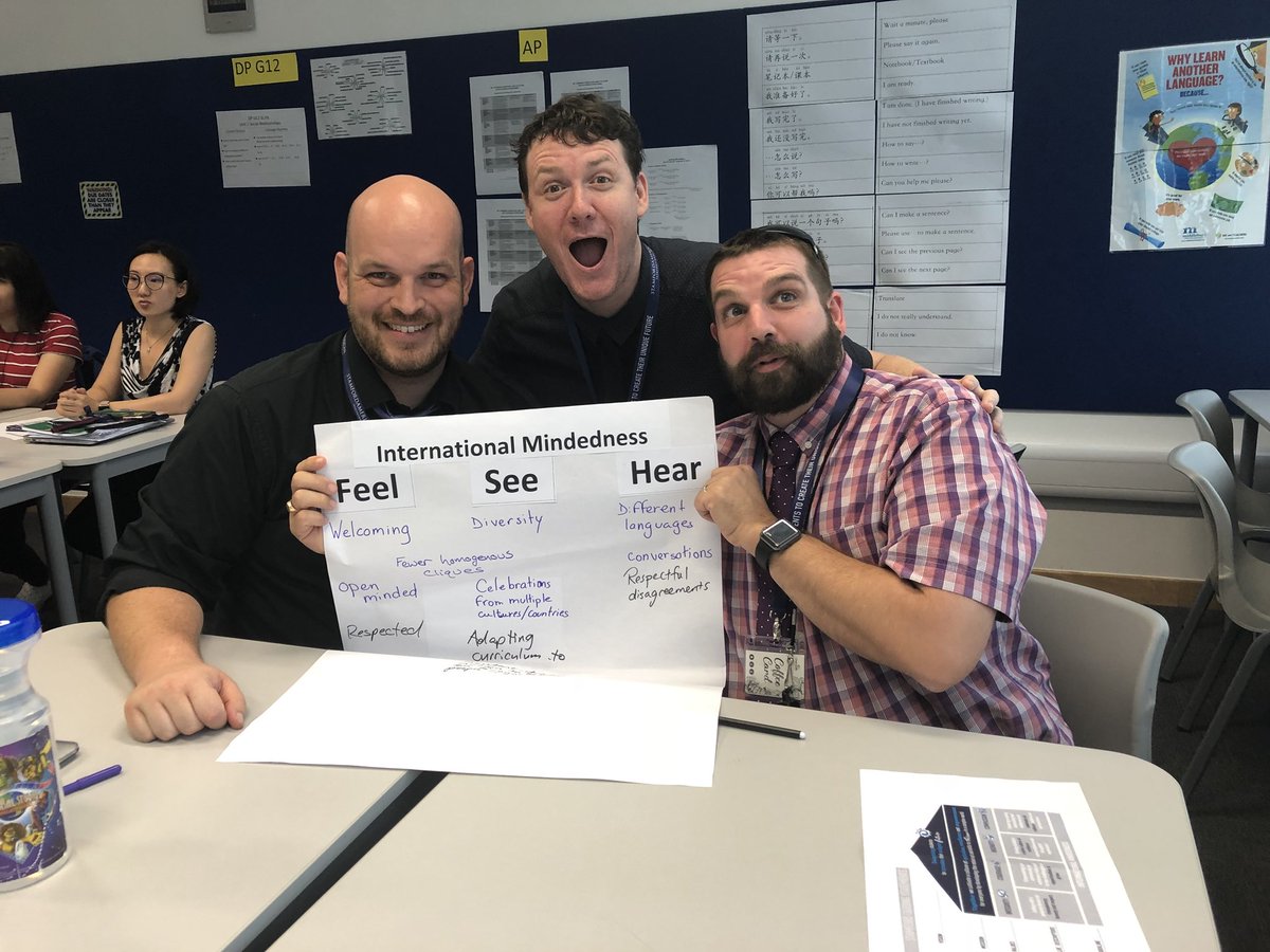 mrobrienman's tweet photo. @JametPatrick and 2 other legends unpacking what international mindedness means here at Stamford. #SAISrocks https://t.co/gPoSQZxUPJ