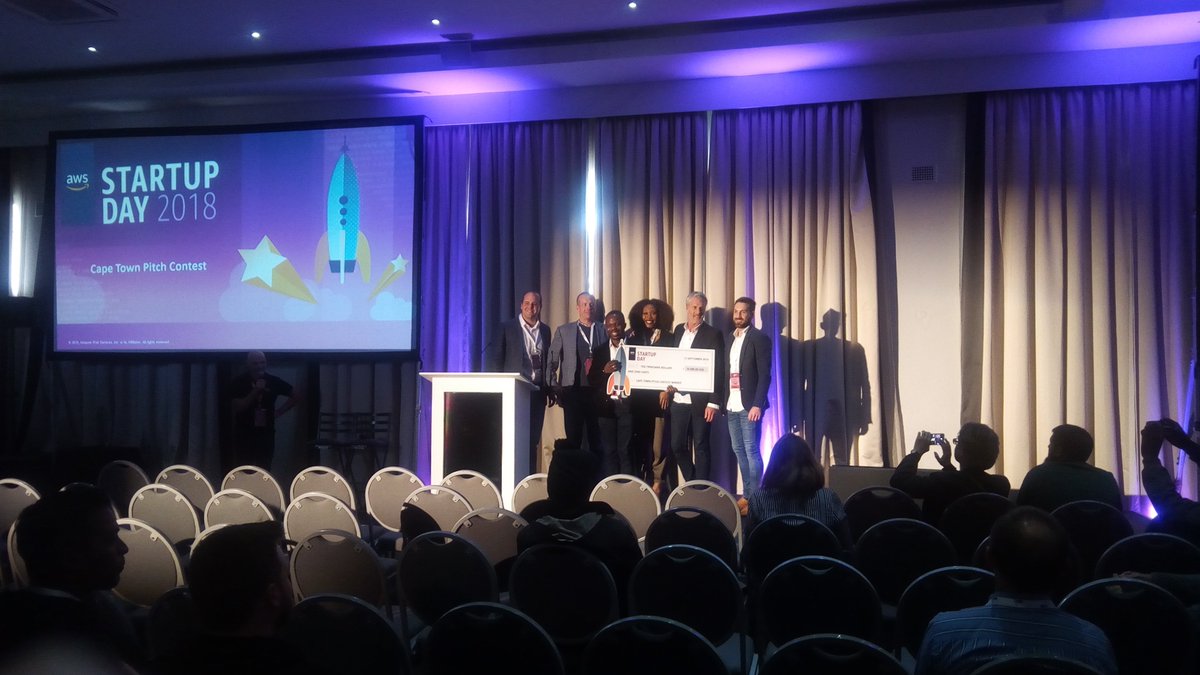 SBCAfriTech's tweet photo. Well done to another #startup of the #SBCAfriTech cohort, @group_ci, who won the @awscloud Cape Town Pitch Contest and walked away with $10 000 in credits! #AWS2018 #AWS18 https://t.co/Lz8WJtN2wK