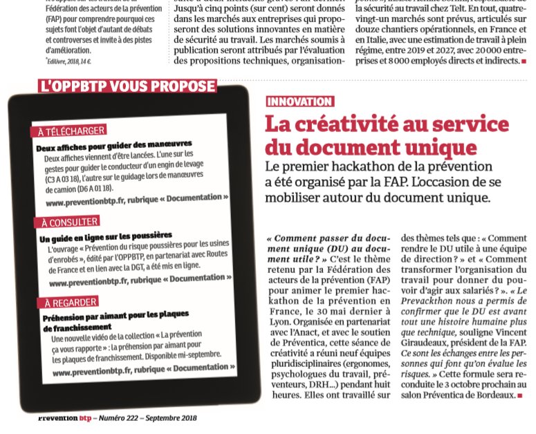 Eosefrance's tweet photo. Nous sommes fiers de participer à nouveau à l'organisation du #prevhackthon qui aura lieu le 3/10 à @Preventica Bordeaux en partenariat avec l' @Anact_ organisé par la fédération des acteurs de la prévention. L' @preventionbtp en parle !
#Prévention #QVT #RH #futureofwork https://t.co/meMfaa8WN9