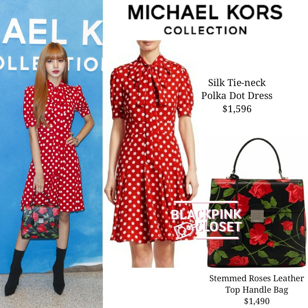 michael kors red polka dot dress