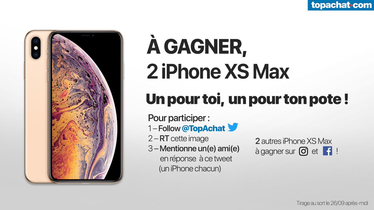 TopAchat's tweet image. Et j'ai toujours 2 #iPhoneXSMax à gagner, ici ⬇😎