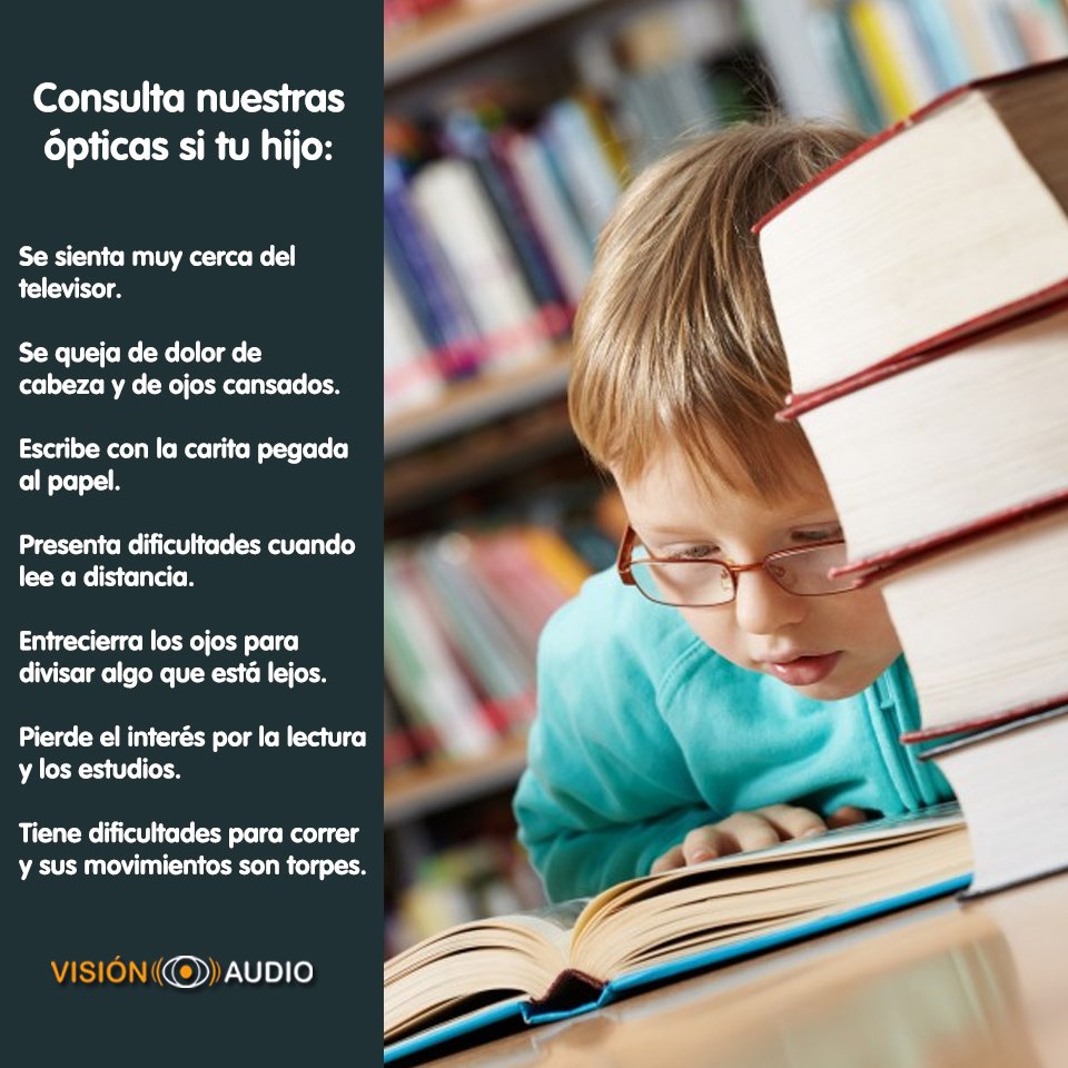 VisionAudio_'s tweet image. Los problemas de vista de tu hijo podría influir negativamente en su desarrollo. 
Si tiene alguno de estos síntomas, no dudes en visitar nuestras ópticas. bit.ly/contactovision…
#VisionAudio #SomosTuÓptica