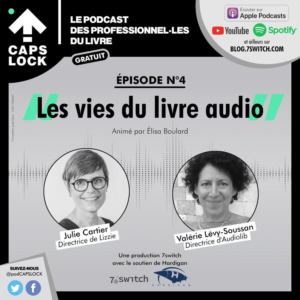CAPS LOCK #4 : Les vies du livre audio, avec Julie Cartier (Lizzie) et @Valevso (<a href="/Audiolib1/">Audiolib</a>) disponible sur Spotify, iTunes, YouTube et partout ailleurs