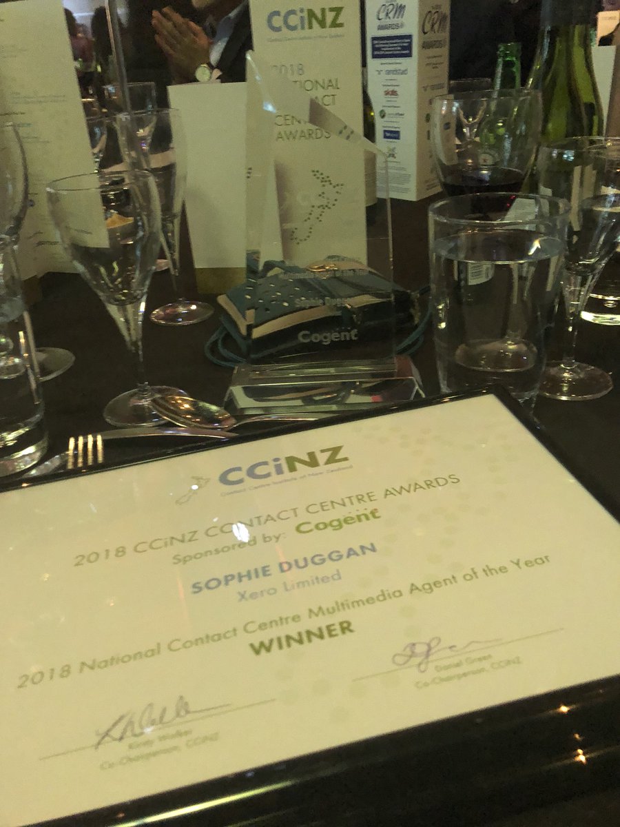 sophie_duggan's tweet photo. Team @Xero 5 finalists who were are extremely proud of and one national award winner in myself as Multi Media Agent of the year! Congrats on the work team Xero and we congratulate all other award winners! #CCiNZ awards 2018!! https://t.co/6eBVKGq9eC
