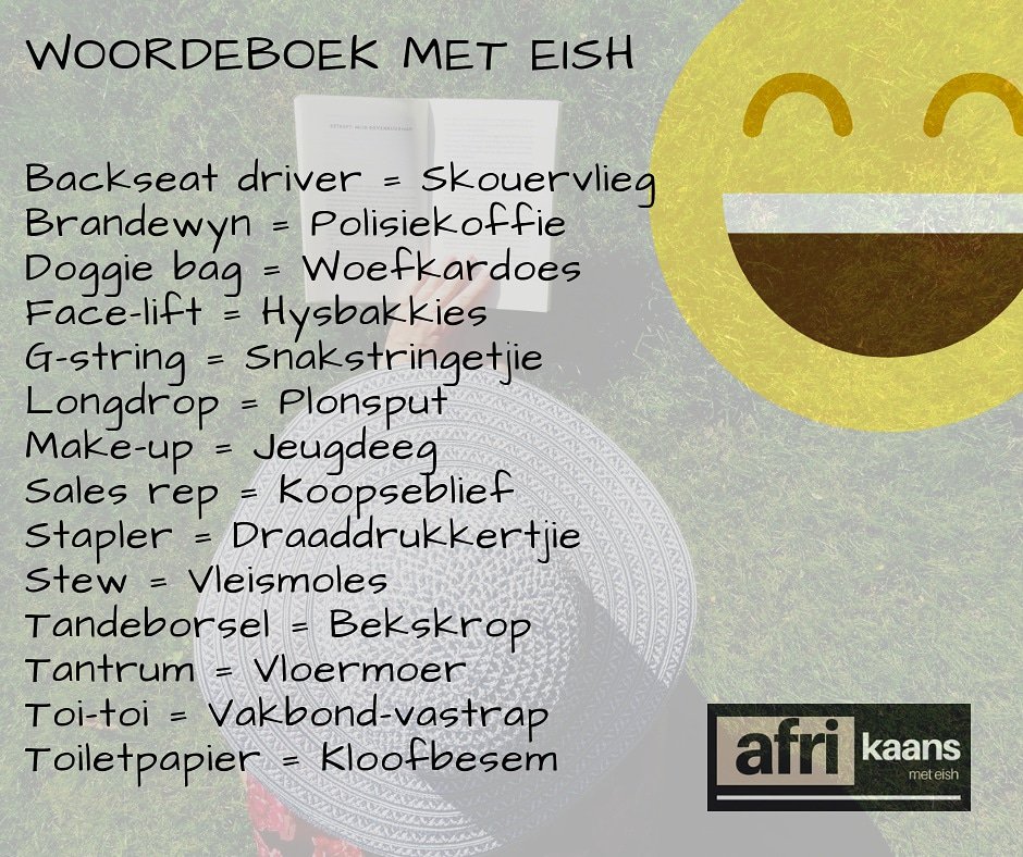 Woordeboek met Eish...