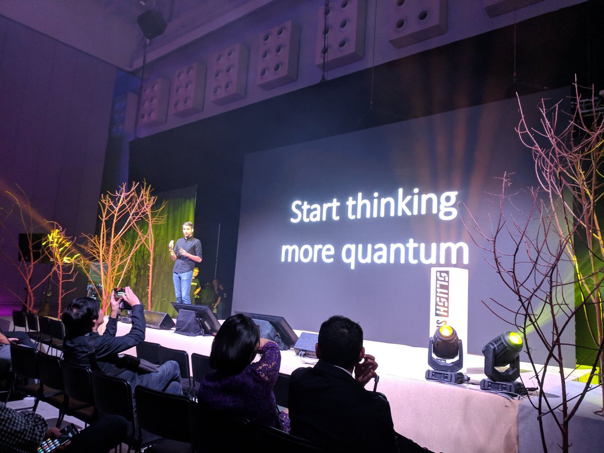 karripulkkinen's tweet photo. We gotta start thinking quantum! Great intro to #QuantumComputing by Tommaso Demarie at #SlushSingapore https://t.co/fY59JAYW0T