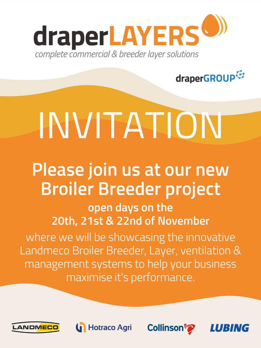 HarlowPoultry's tweet image. Great progress on this Broiler Breeder site in Exeter.

Everything on track for the open days in November. Come along and see the first
of its kind in the UK.   

@lubinguk @longpauldraper @emmamingo @draperVENT @CollinsonAgri @Harlow_Poultry @Hotraco