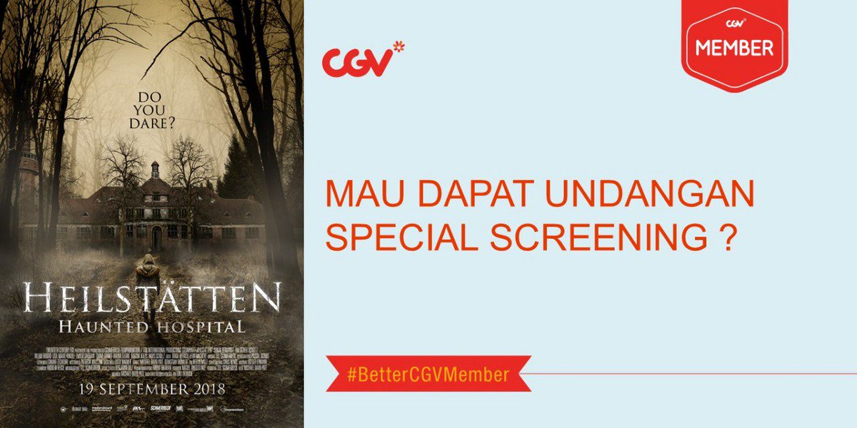 CGV_ID's tweet photo. Jangan lewatkan kesempatan nonton lebiih awal film #Heilstatten: Haunted Hospital dengan mengikuti kuis special screening Heilstatten. Caranya: 1. Follow @CGV_ID dan isi form pada link: https://t.co/OOhLSojwkb . Kuis berlangsung hingga 16 September 2018. #SeruBarengCGV #InfoKuis https://t.co/JCLgrVTW6X